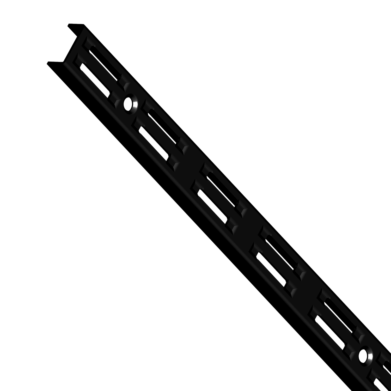 Stellijst dubbel element mat zwart 2000mm