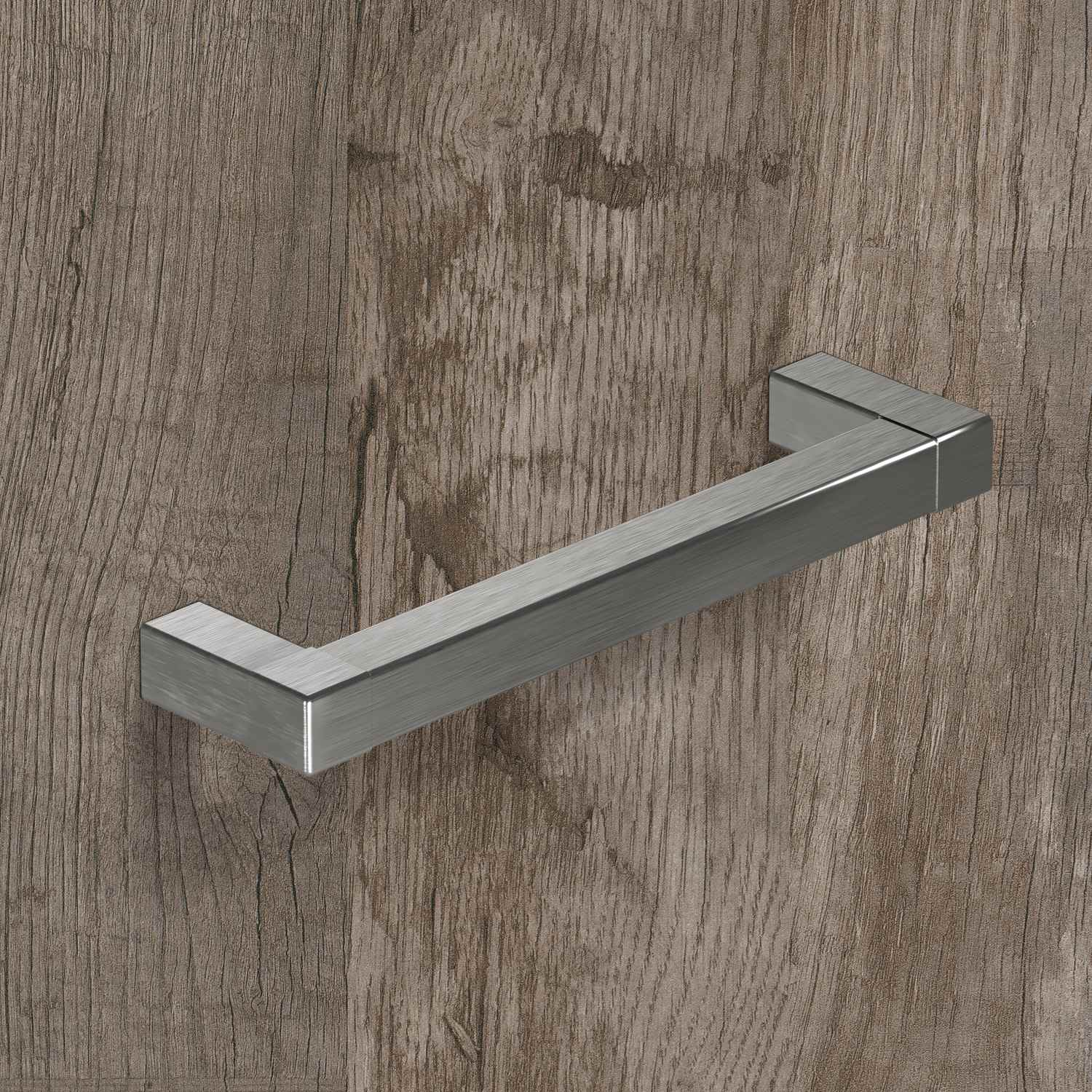 Poignée Cadro, entraxe de perçages 128, L 140.5 mm, B 12.5 mm, H 35 mm, aspect inox brossé