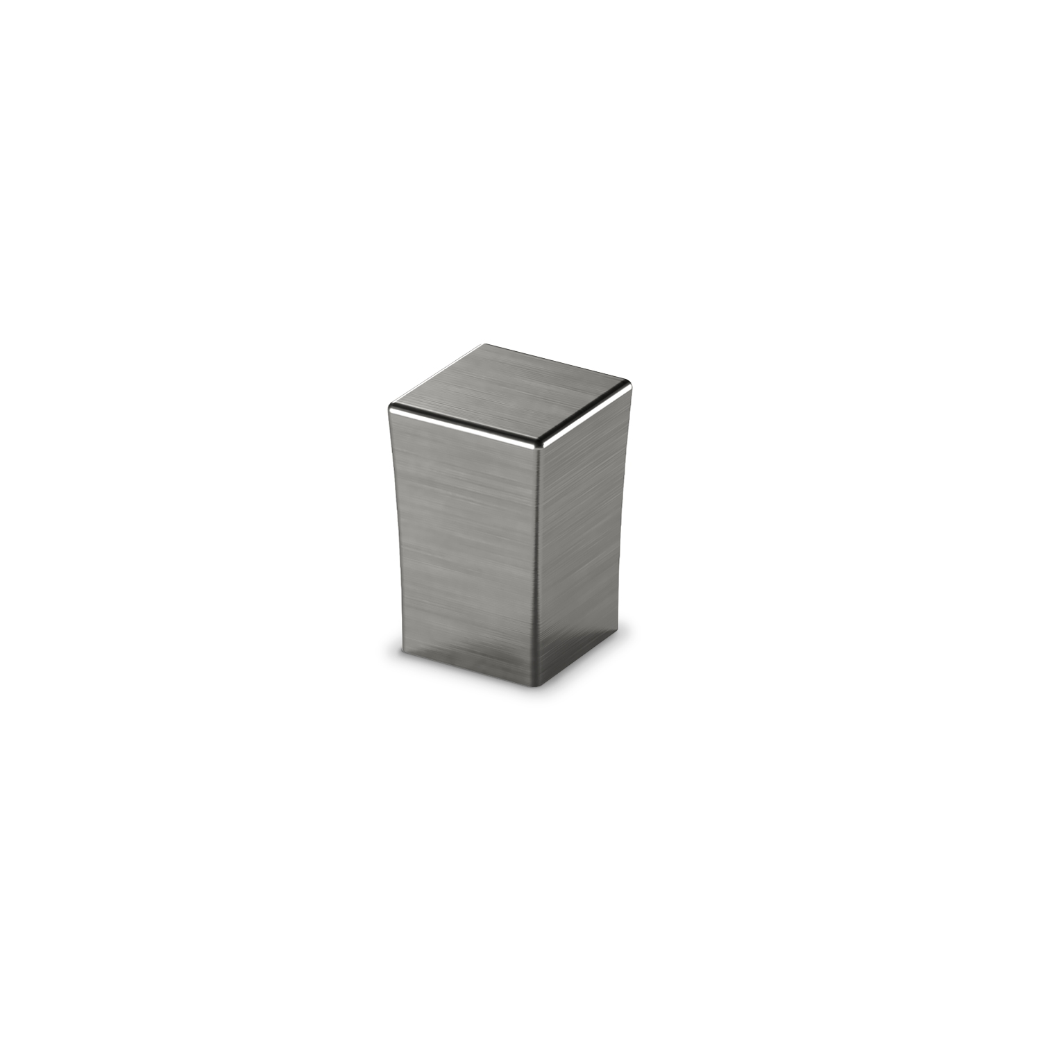 Bouton Cadria, L 18 mm, B 18 mm, H 27 mm, aspect inox brossé