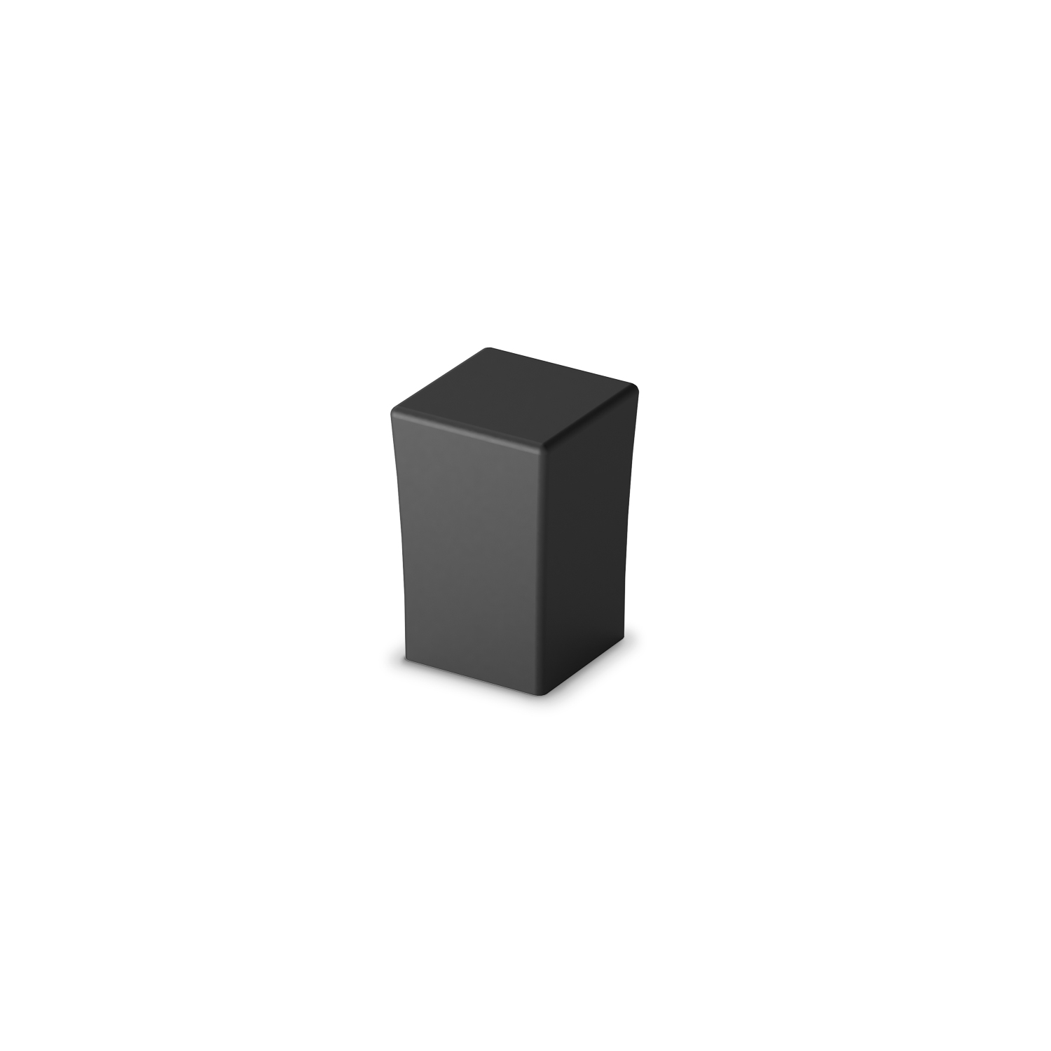 Bouton Cadria, L 18 mm, B 18 mm, H 27 mm, noir mat