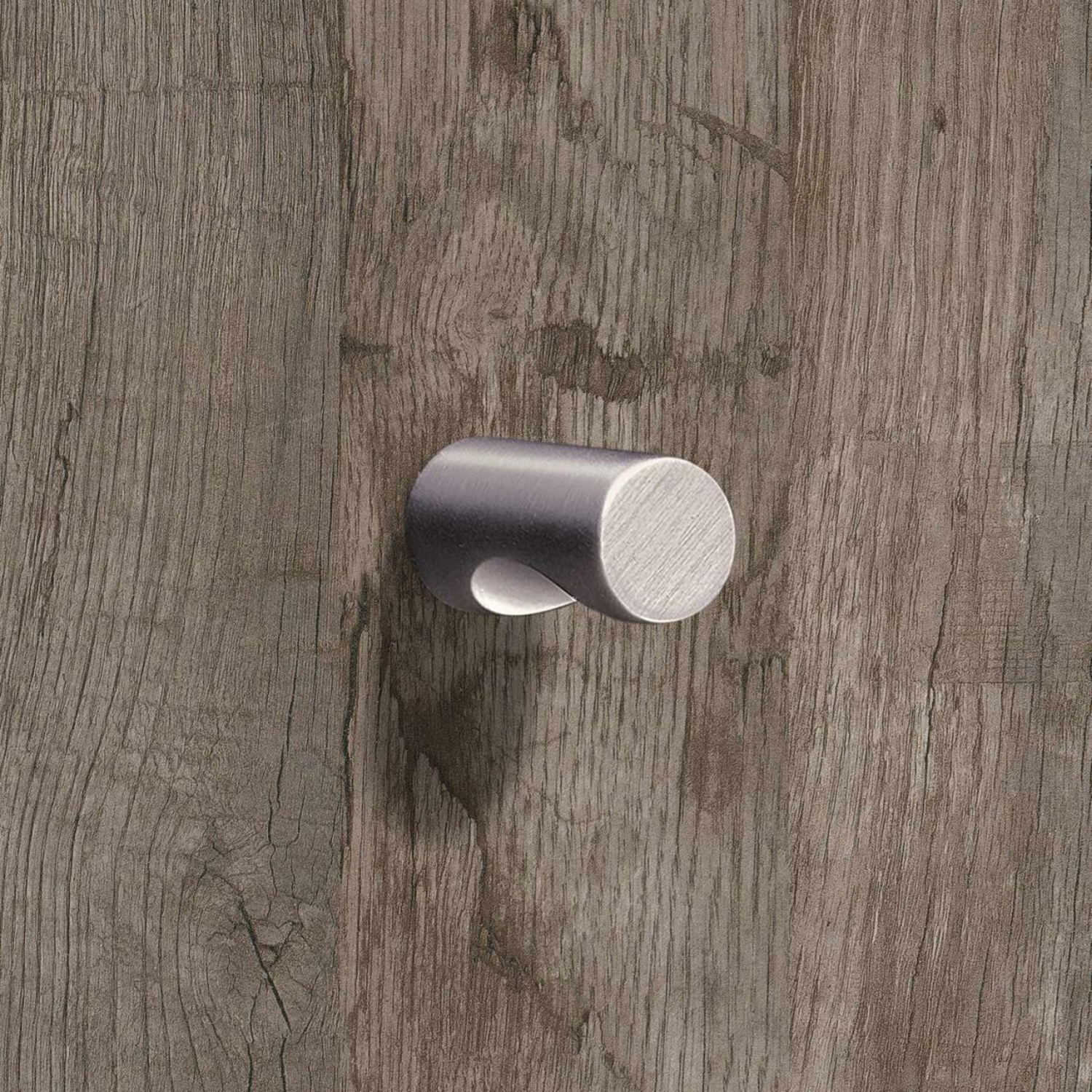 Bouton Almus, H 23 mm, ø 12 mm, aspect inox brossé