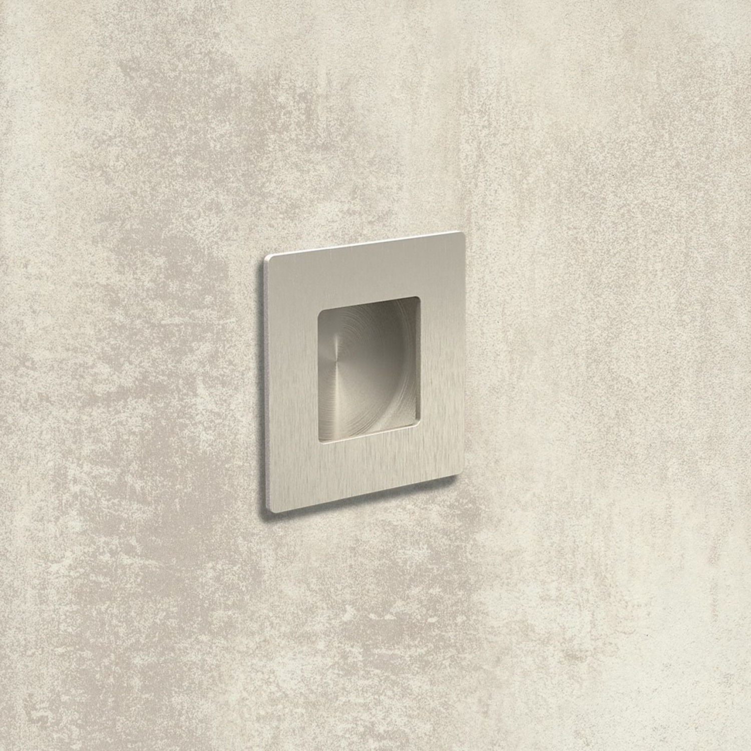 Poignée d'insertion Apolda, L 65 mm, B 65 mm, H 14 mm, Inox brossé