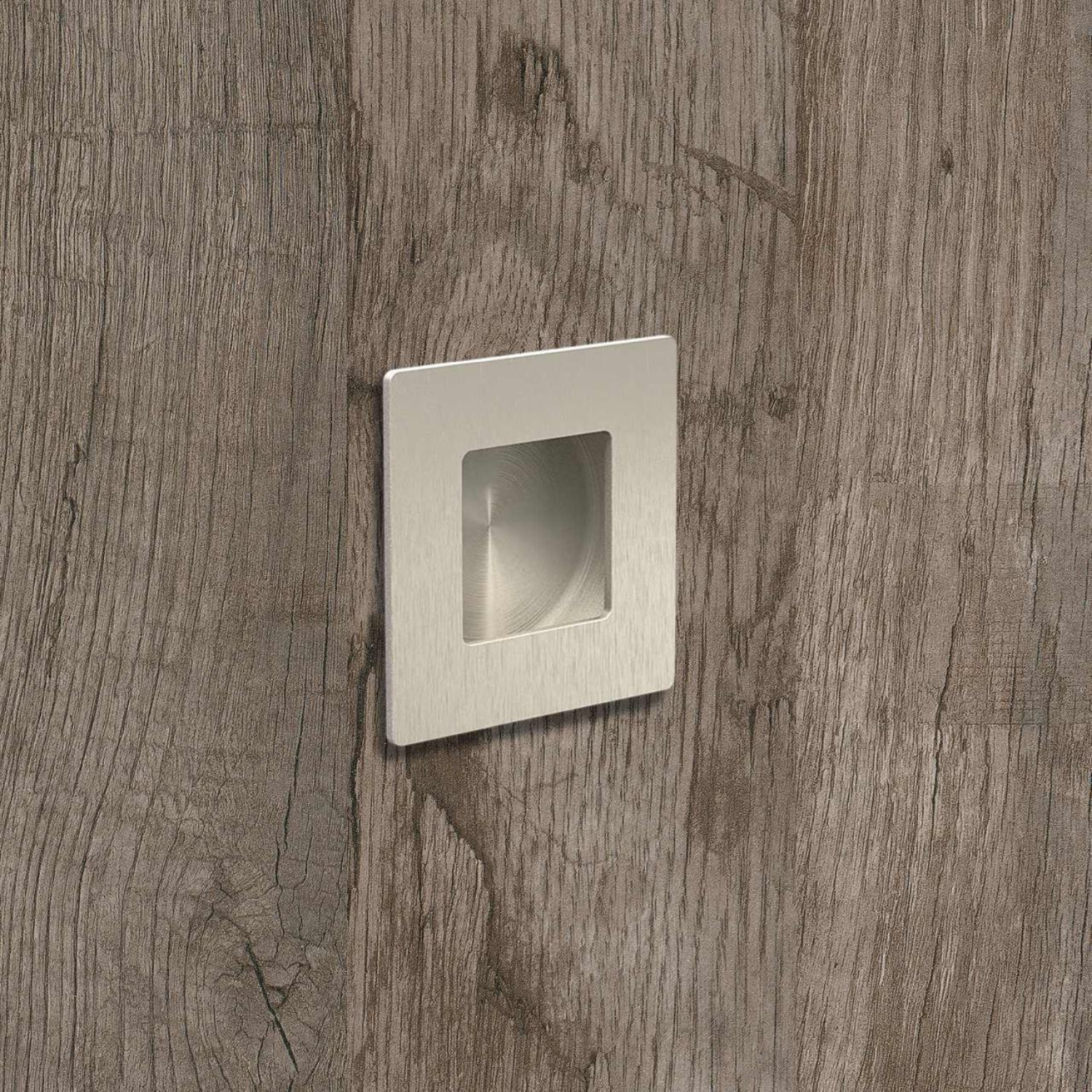 Poignée d'insertion Apolda, L 65 mm, B 65 mm, H 14 mm, Inox brossé