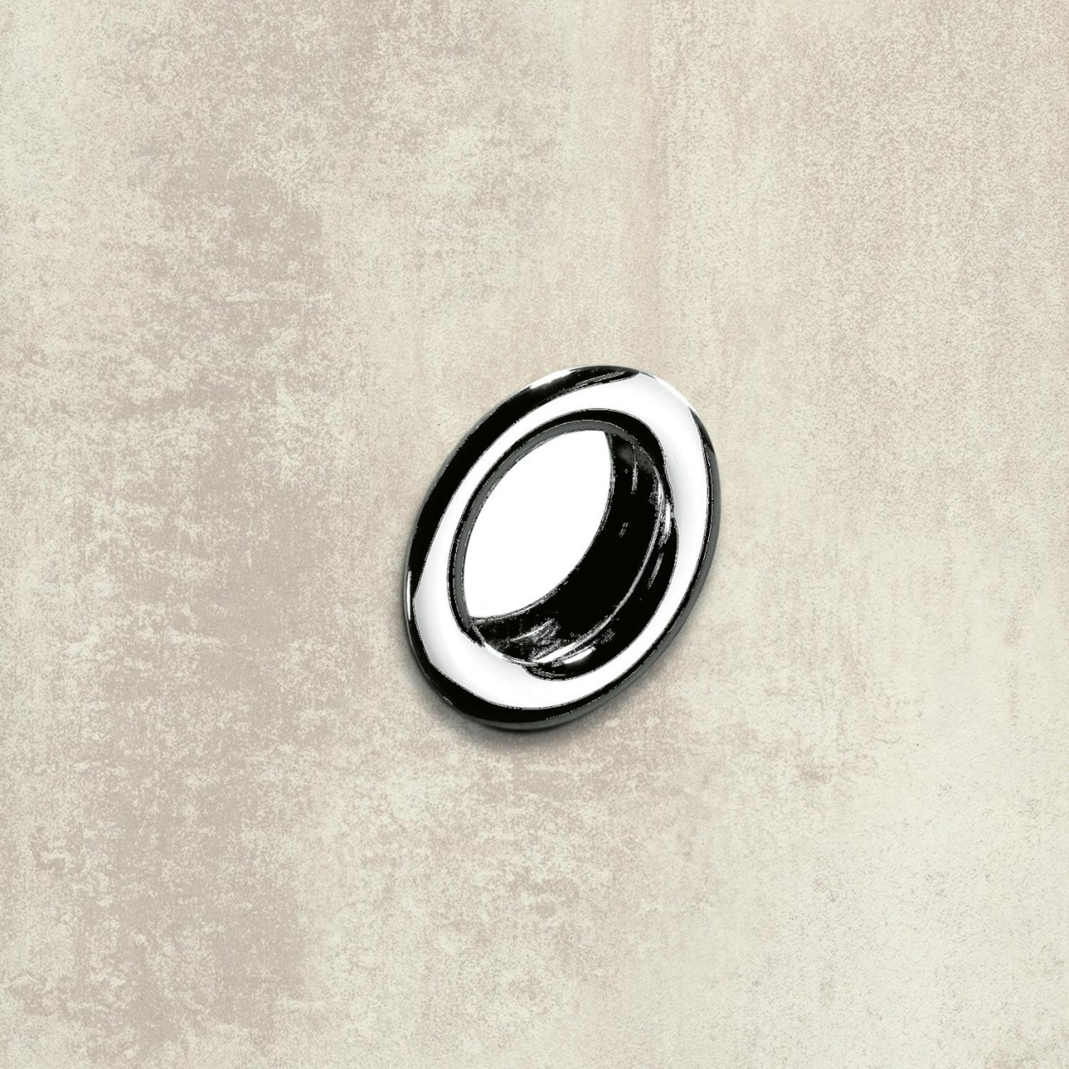 Poignée d'insertion Borgoa, entraxe de perçages 0, H 11 mm, ø 41 mm, chromé brillant