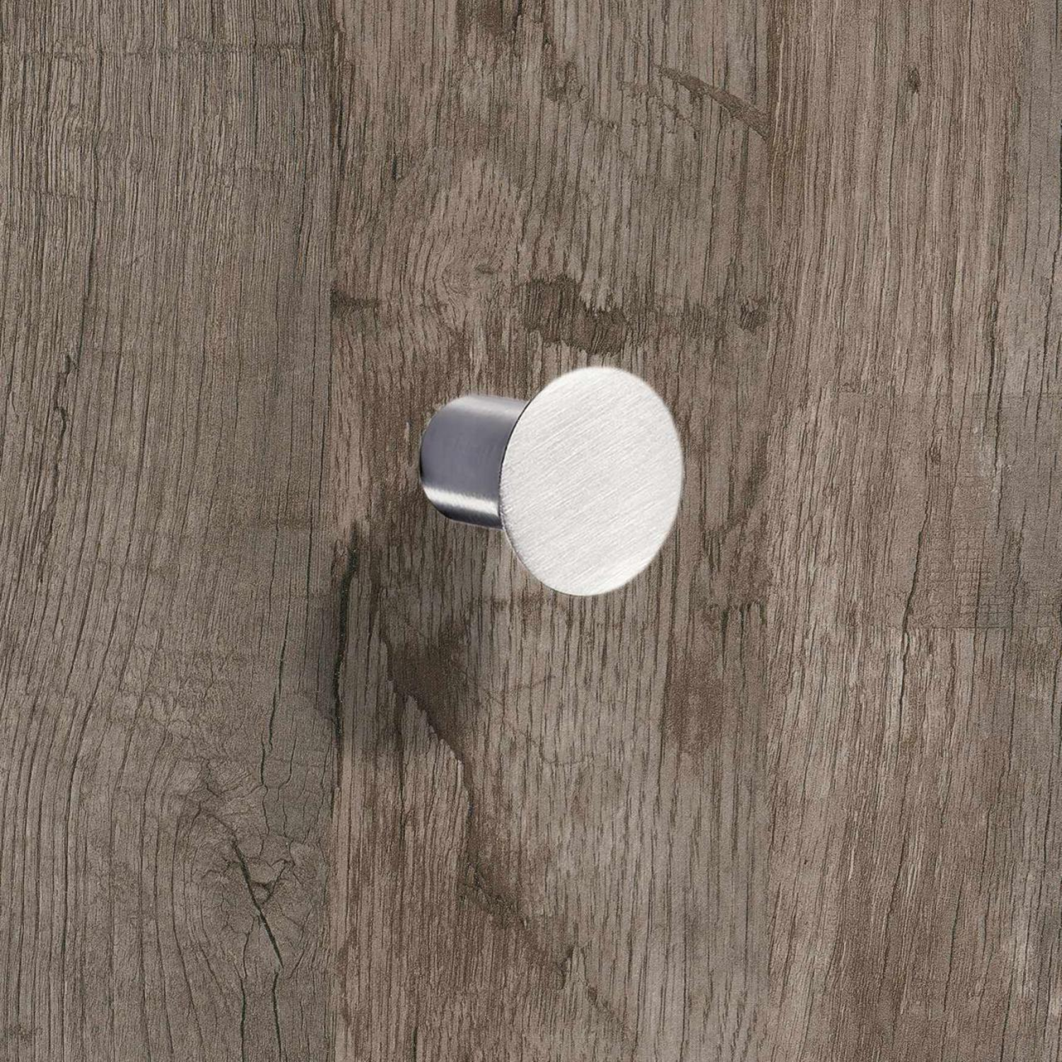 Knop Danum, H 22 mm, ø 25 mm, roestvrij staal geborsteld