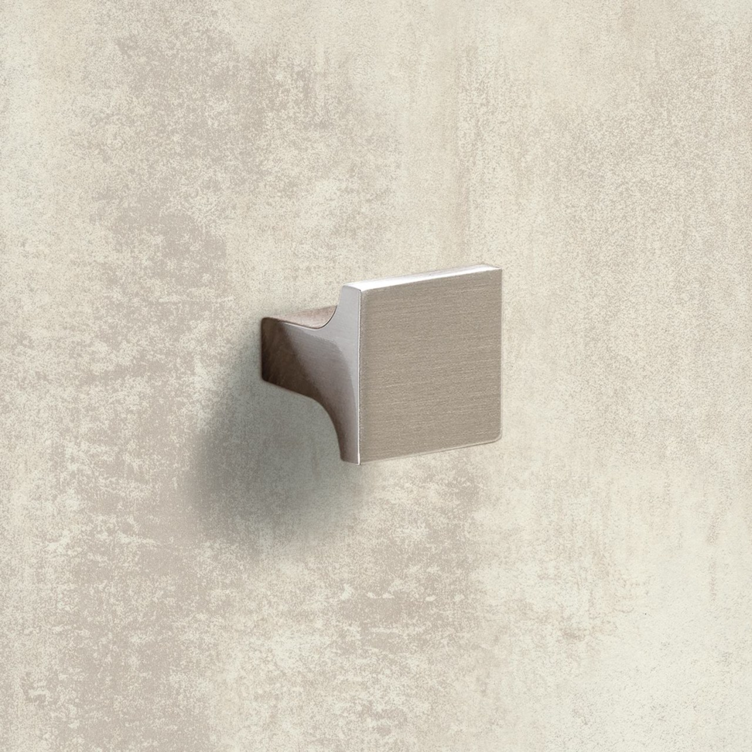 Bouton Emo, L 25 mm, B 25 mm, H 23 mm, aspect inox brossé