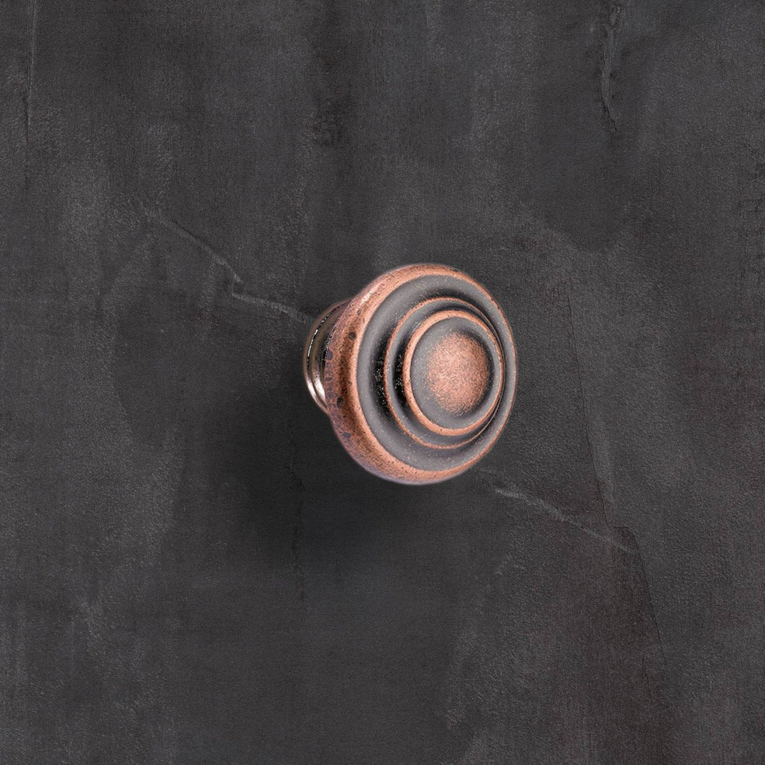 Bouton Essa, H 25 mm, ø 32 mm, aspect cuivre antique