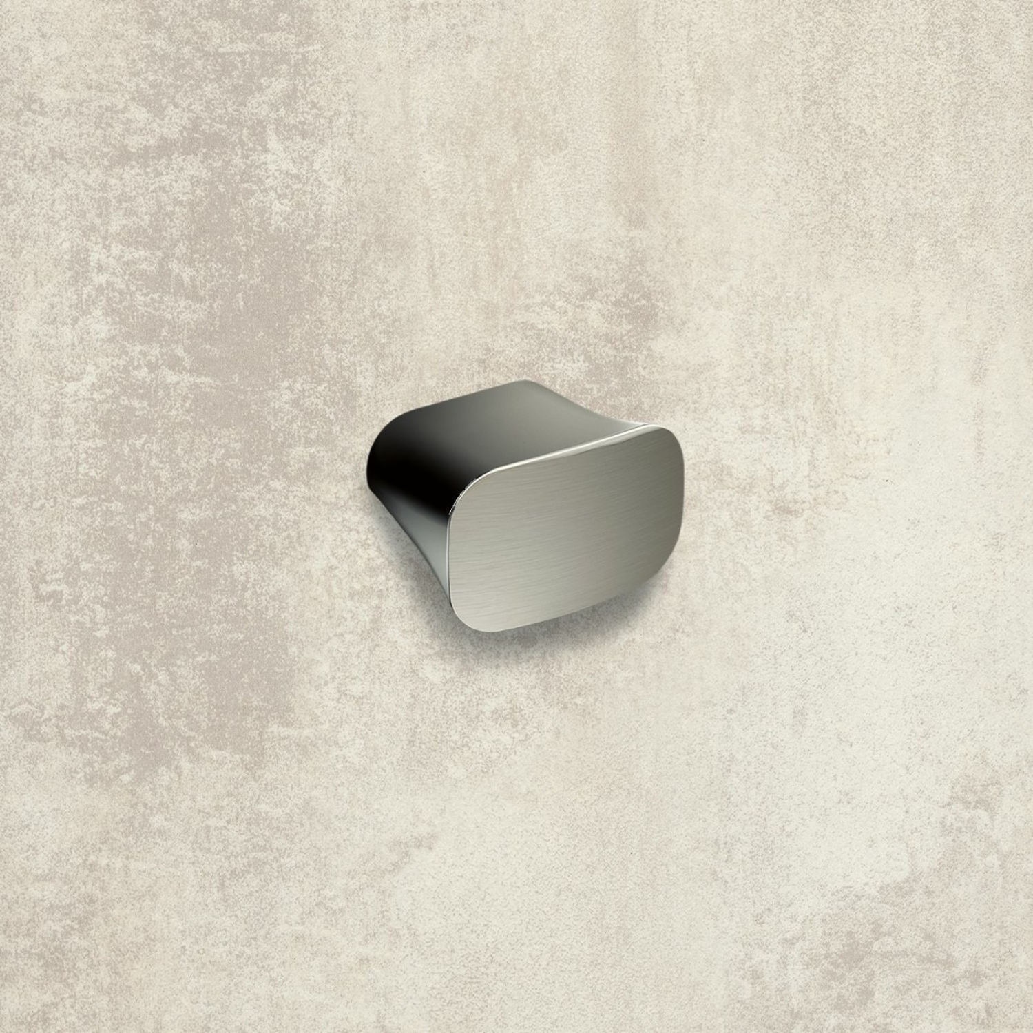 Bouton Itri, entraxe de perçages 16, L 38 mm, B 25 mm, H 30 mm, aspect inox brossé
