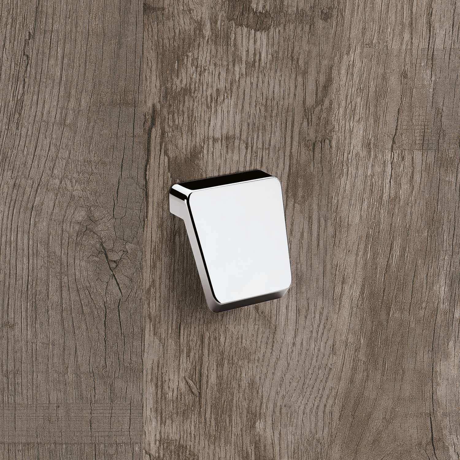 Bouton Milo, entraxe de perçages 16, L 40 mm, B 41 mm, H 28 mm, ø 41 mm, chromé brillant