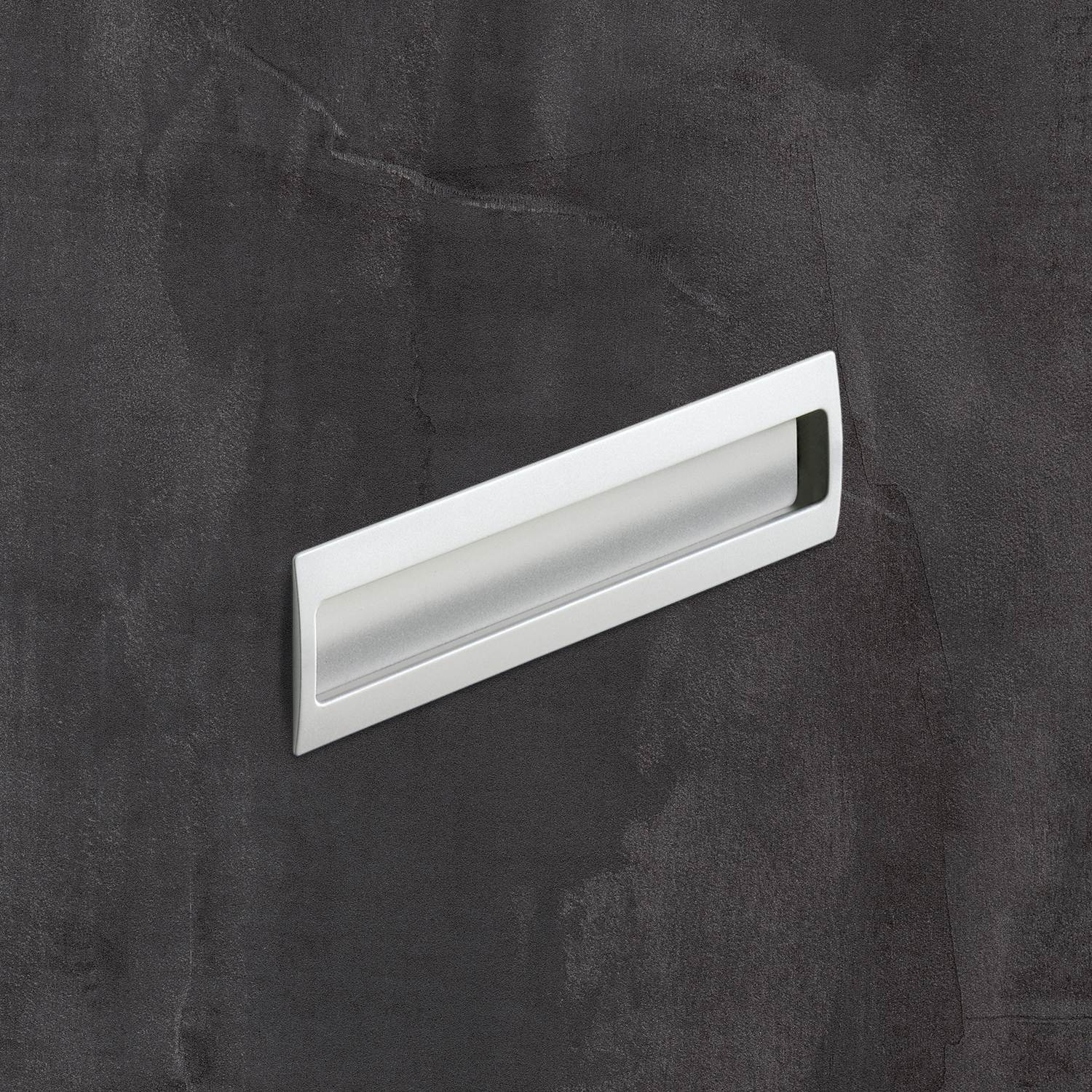 Poignée d'insertion Misnia, entraxe de perçages 160, L 180 mm, B 54 mm, H 18.5 mm, aspect aluminium