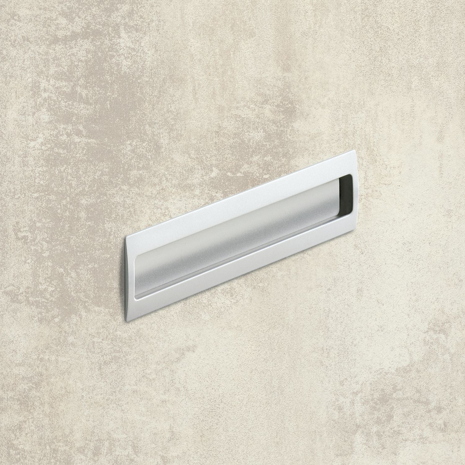 Poignée d'insertion Misnia, entraxe de perçages 160, L 180 mm, B 54 mm, H 18.5 mm, aspect aluminium