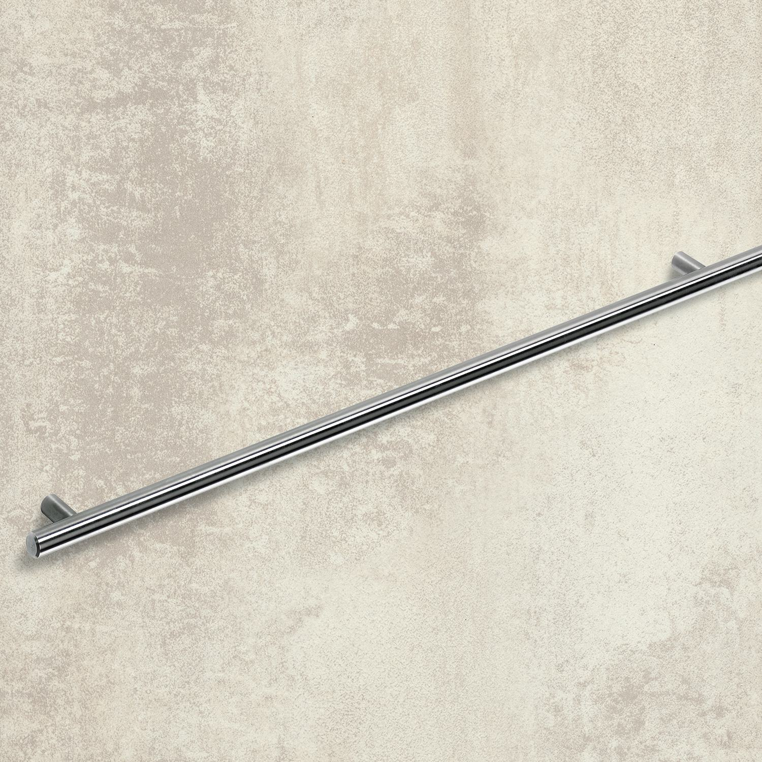 Poignée barre Salvia, entraxe de perçages 640, L 1340 mm, H 35 mm, ø 14 mm, Inox brossé