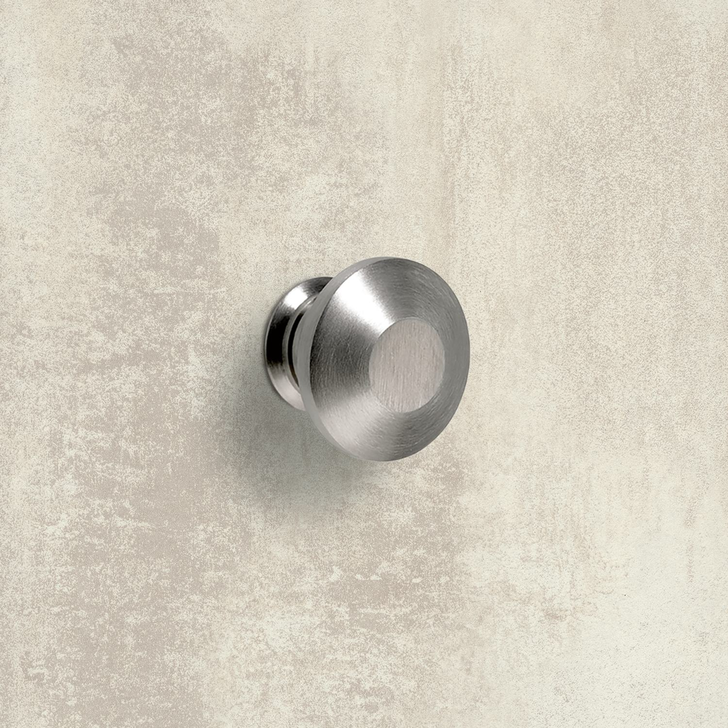 Knop Spalatum, H 23 mm, ø 30 mm, roestvrij staal geborsteld