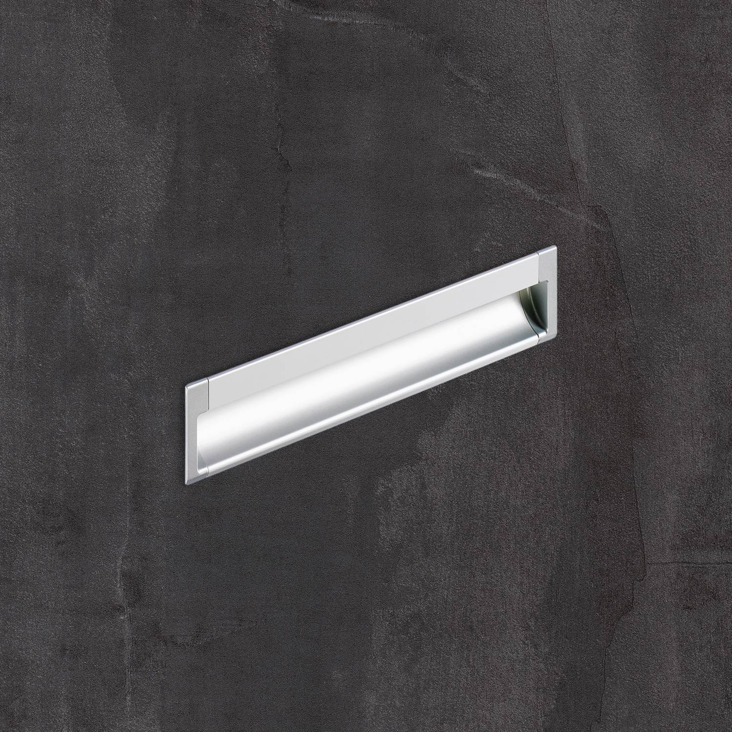 Poignée d'insertion Spira, L 2000 mm, B 43 mm, H 17.5 mm, Aluminium anodisé