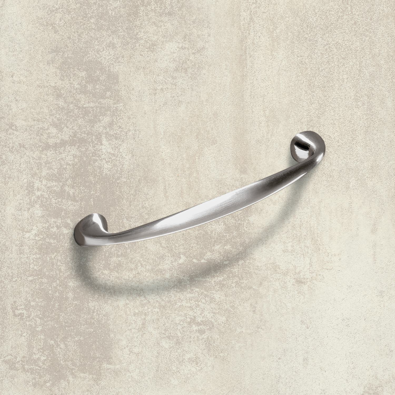 Poignée Terranda, entraxe de perçages 128, L 146 mm, B 12 mm, H 28 mm, aspect inox brossé