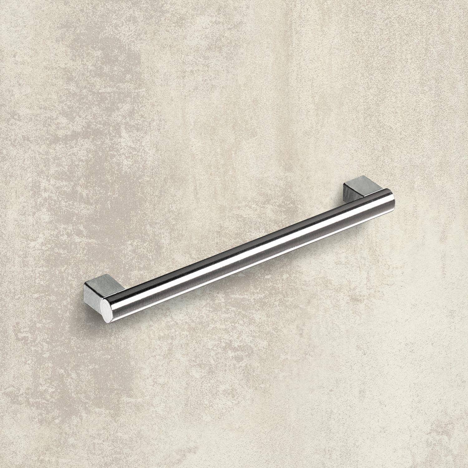Poignée Vieste, entraxe de perçages 160, L 184 mm, H 30 mm, ø 12 mm, aspect inox brossé