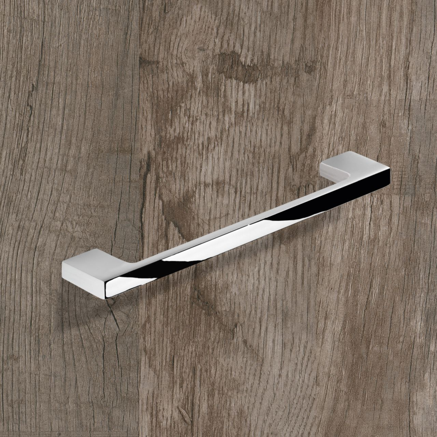 Poignée Belluno, entraxe de perçages 160 / 192 mm, L 200 mm, B 9 mm, H 30 mm, chromé brillant