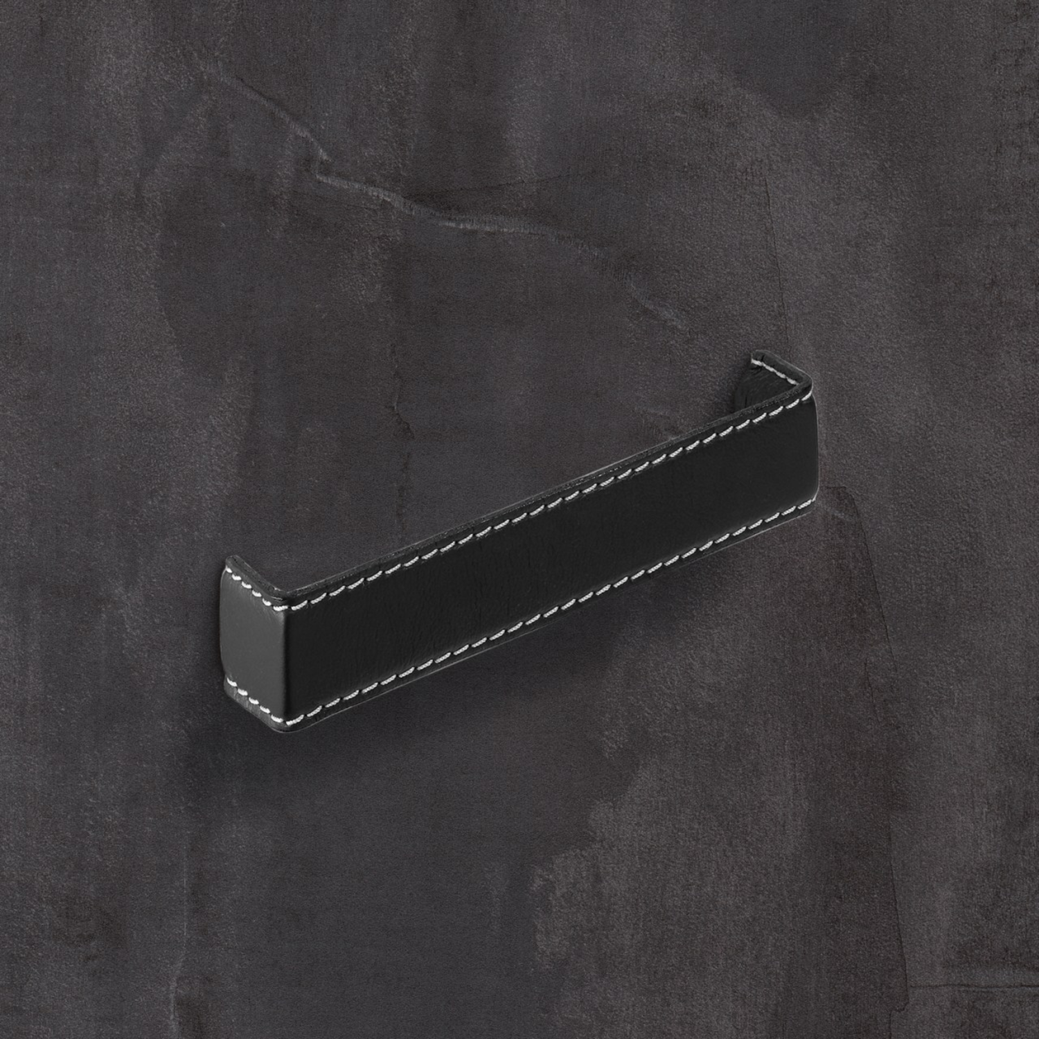 Greep Dublina, boorafstand 160, L 168 mm, B 34 mm, H 30 mm, zwart leer