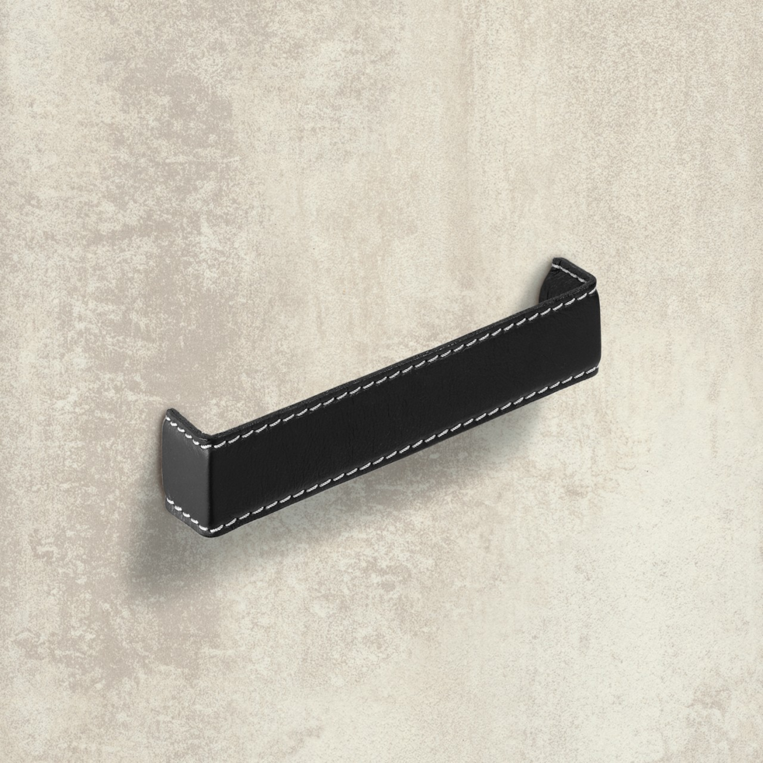 Greep Dublina, boorafstand 160, L 168 mm, B 34 mm, H 30 mm, zwart leer