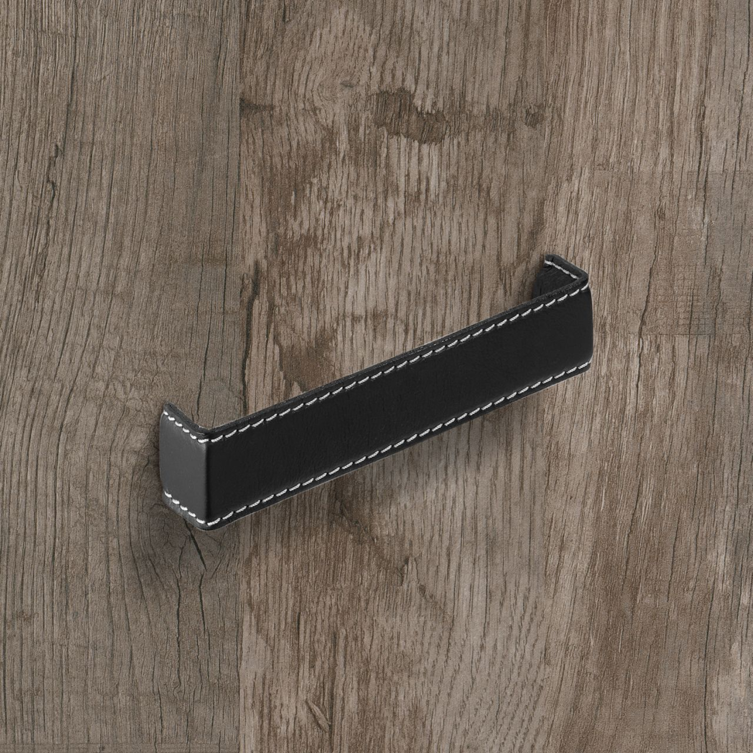 Greep Dublina, boorafstand 160, L 168 mm, B 34 mm, H 30 mm, zwart leer
