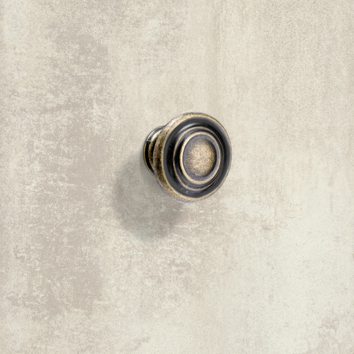 Bouton Essa, H 25 mm, ø 32 mm, aspect laiton antique