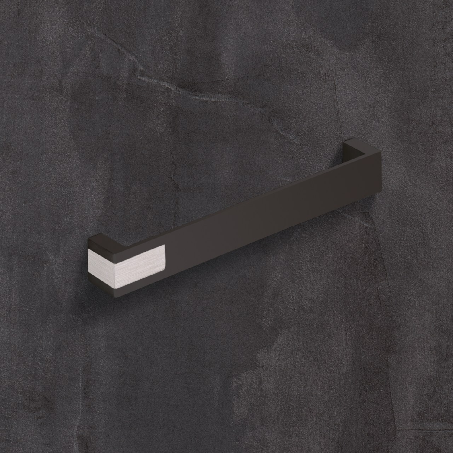 Greep Intra, boorafstand 192, L 204 mm, B 25 mm, H 26 mm, Mat zwart / roestvrij staal finish geborsteld