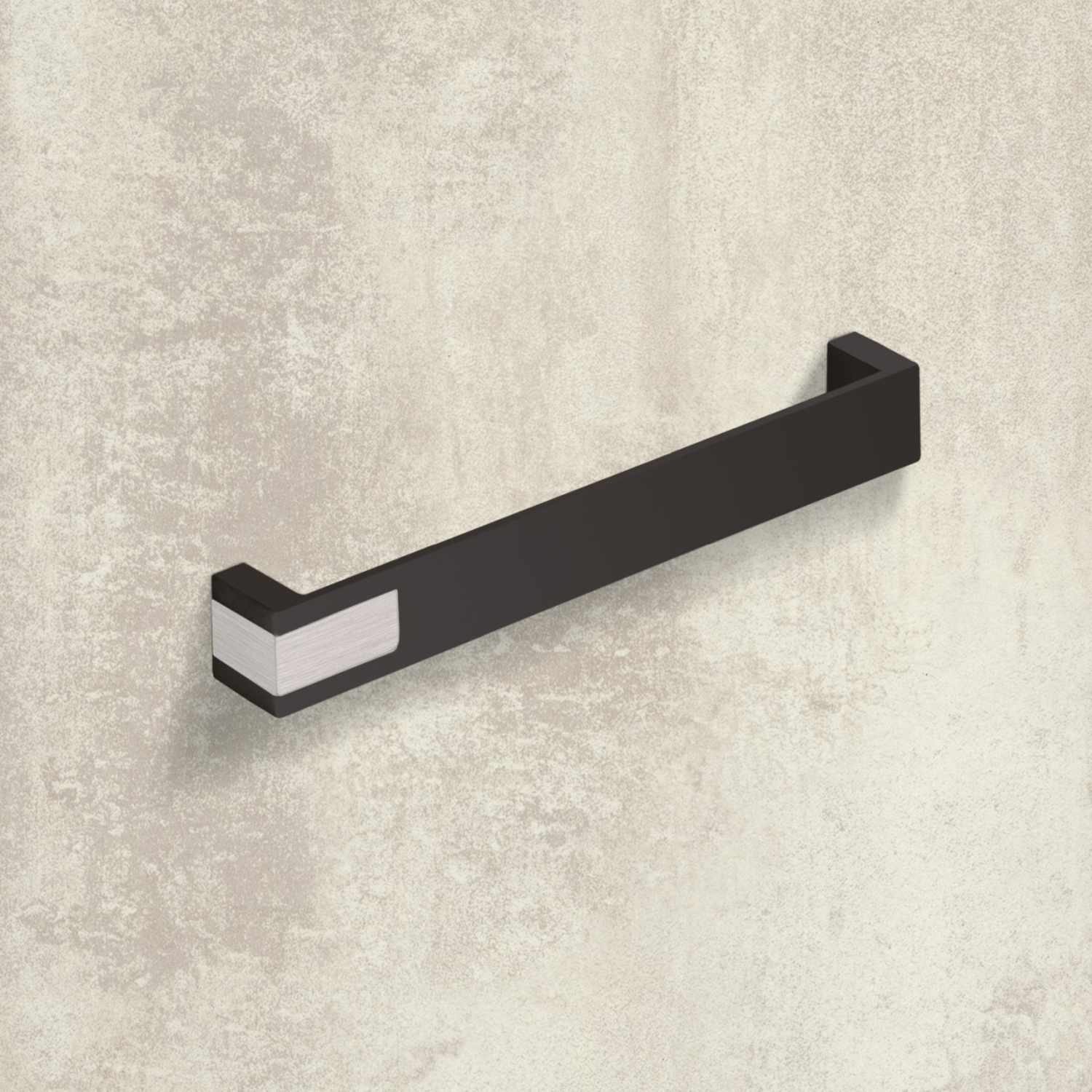 Greep Intra, boorafstand 192, L 204 mm, B 25 mm, H 26 mm, Mat zwart / roestvrij staal finish geborsteld