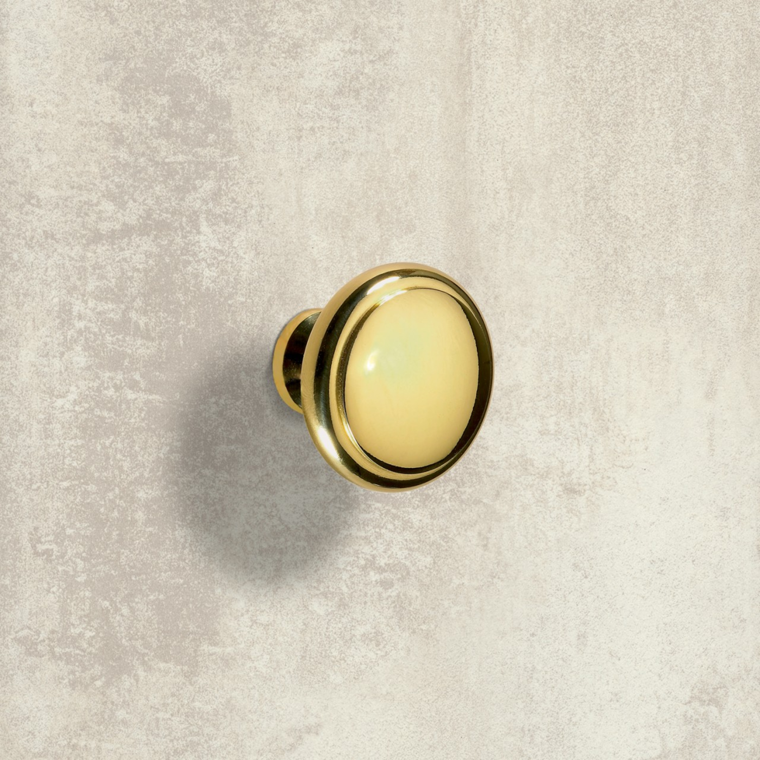 Bouton Solva, H 23 mm, ø 30 mm, aspect laiton brillant