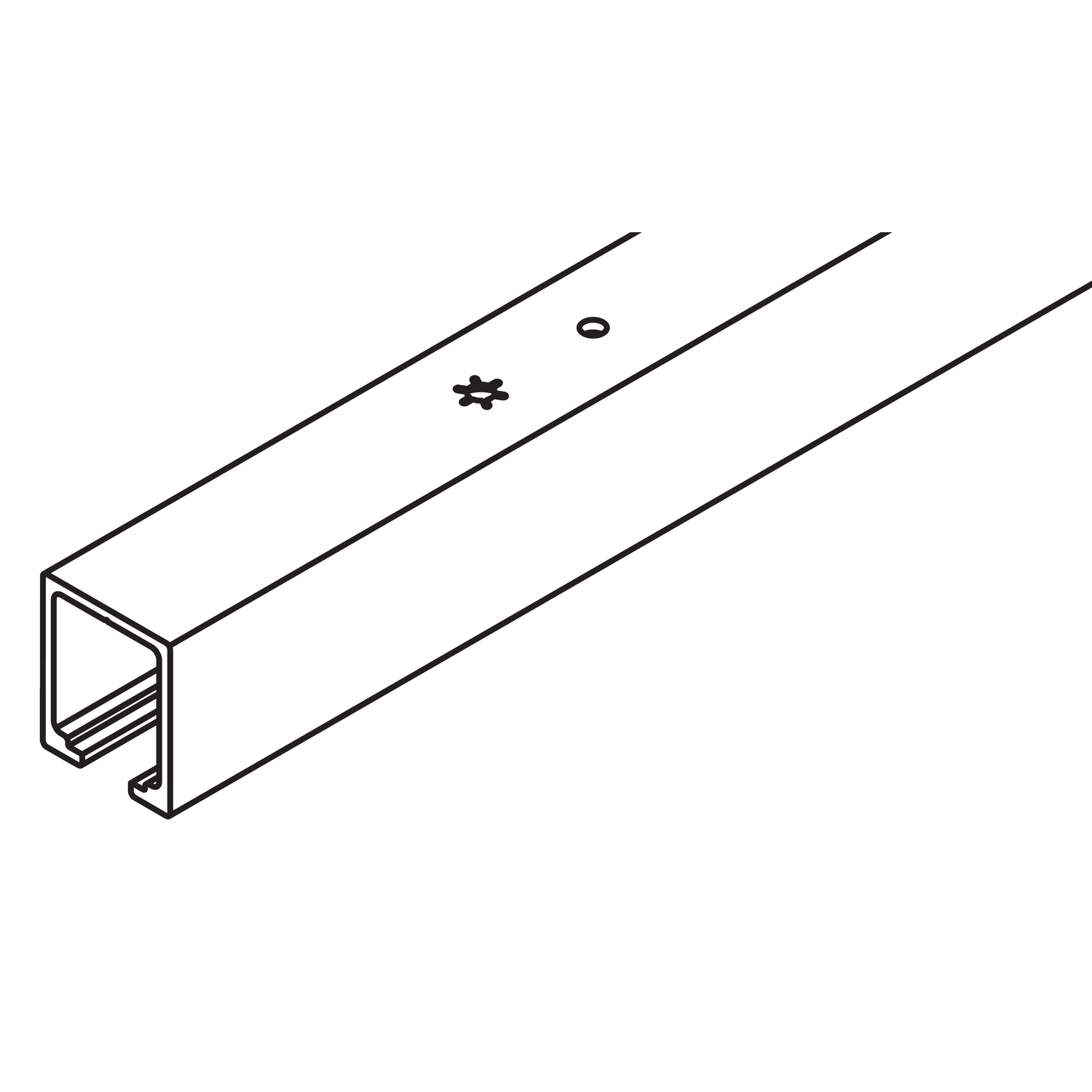 Hawa Junior 80/100 looprail 2500mm RVS-look