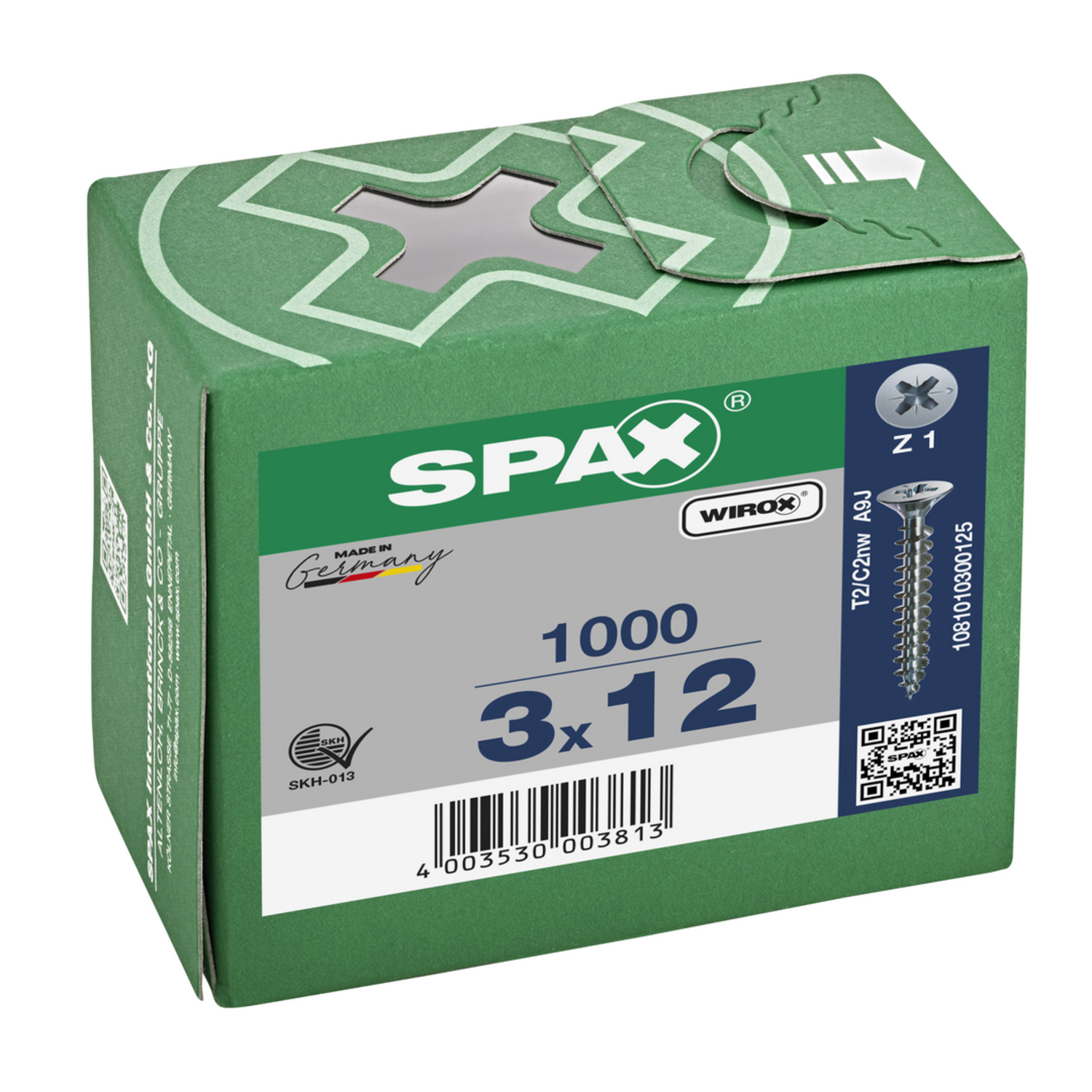 Houtschroef SPAX-S PK Pozidrive met verzonken kop 3 x 12