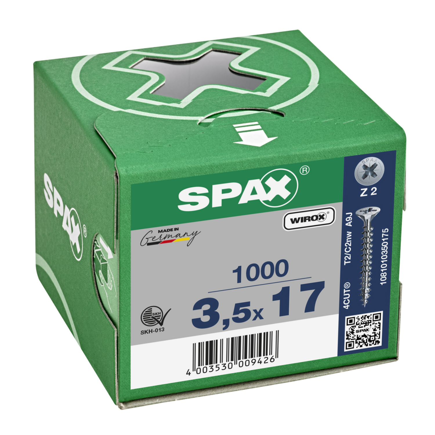 Houtschroef SPAX-S PK Pozidrive met verzonken kop 3.5 x 17