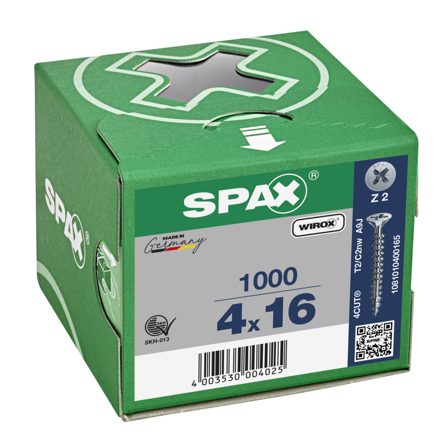 Houtschroef SPAX-S PK Pozidrive met verzonken kop 4 x 16
