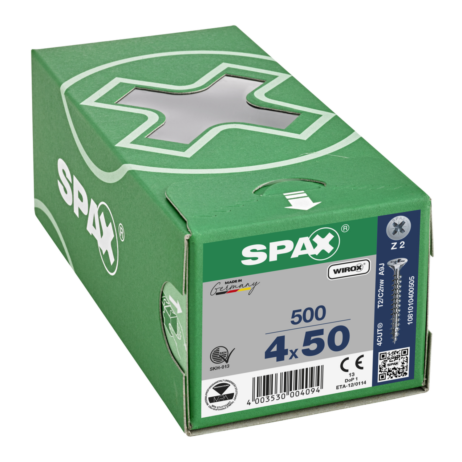 Houtschroef SPAX-S PK Pozidrive met verzonken kop 4 x 50