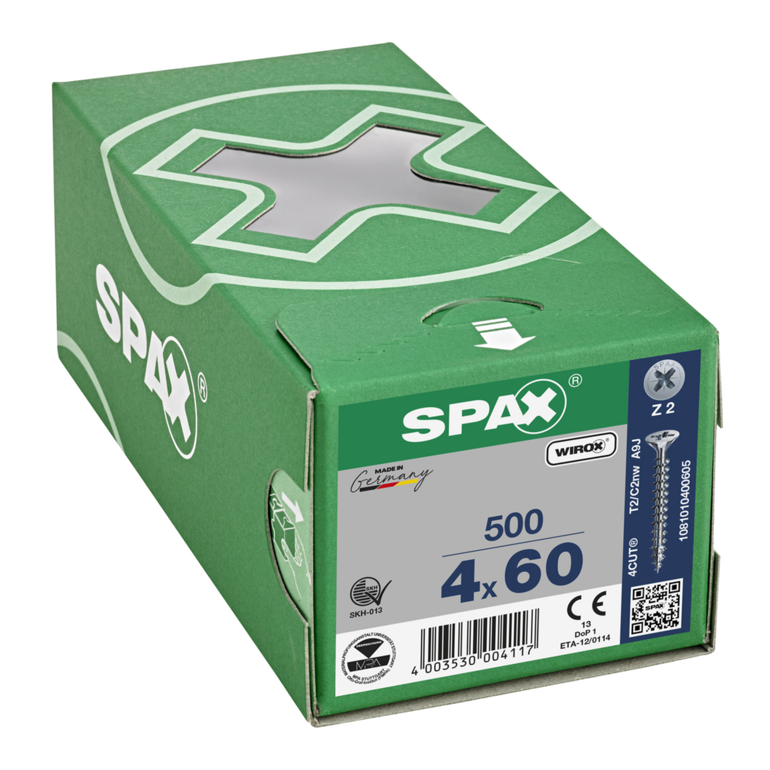 Houtschroef SPAX-S PK Pozidrive met verzonken kop 4 x 60