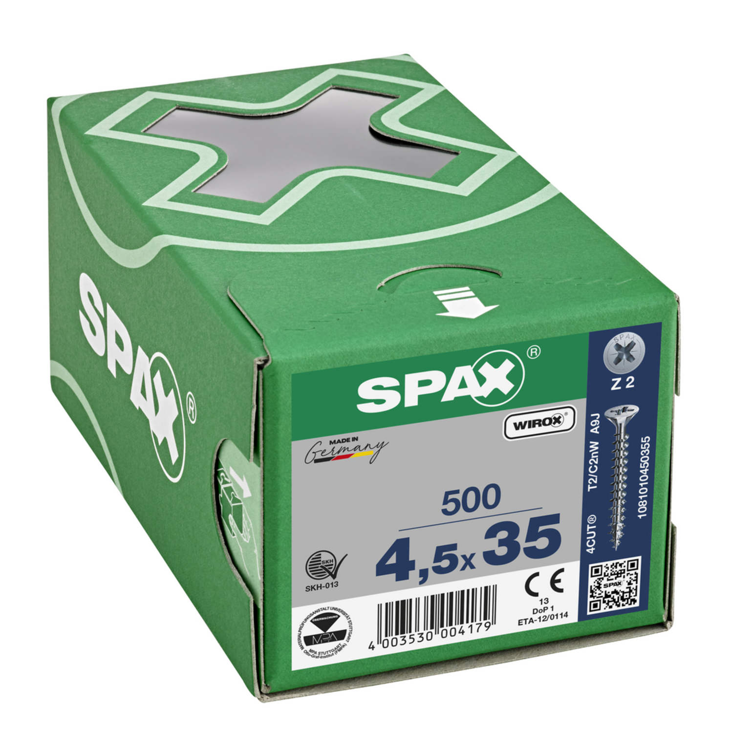 Vis à bois SPAX-S TP Pozidrive avec tête fraisée 4.5 x 35