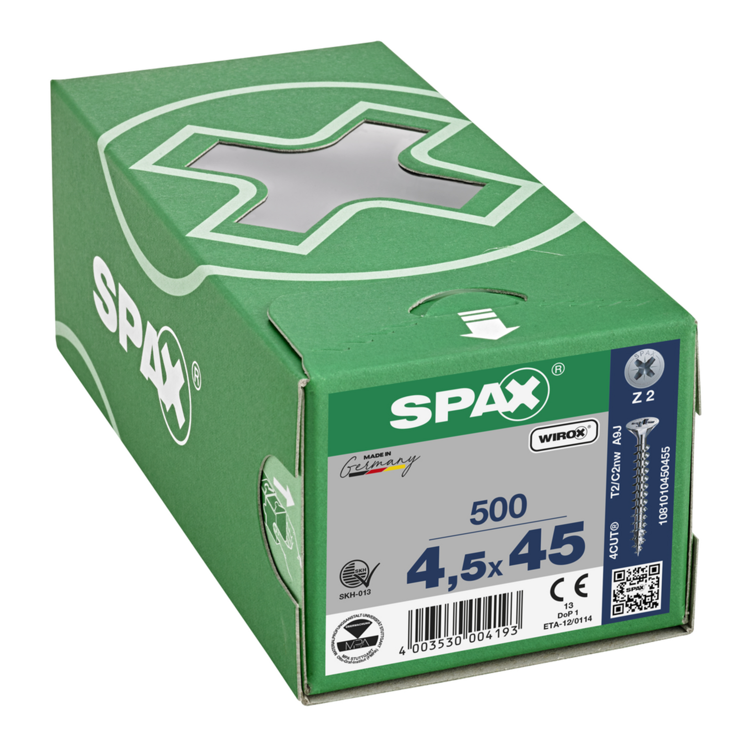 Houtschroef SPAX-S PK Pozidrive met verzonken kop 4.5 x 45