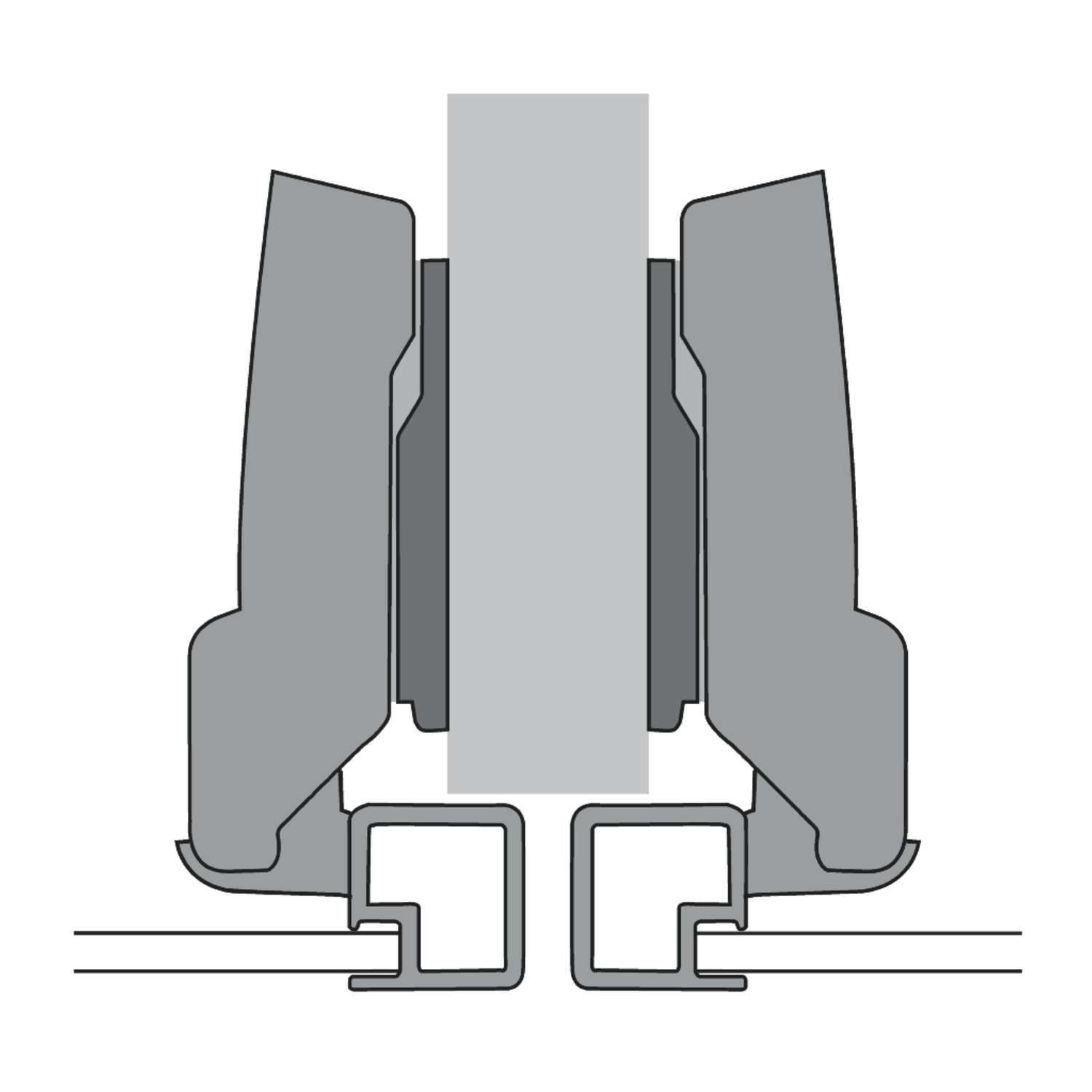 Sensys scharnier voor aluminium frame met geïntegreerde demping (Sensys 8638i), vernikkeld, half opliggend, openingshoek 95°, voor schroefbevestiging (-)