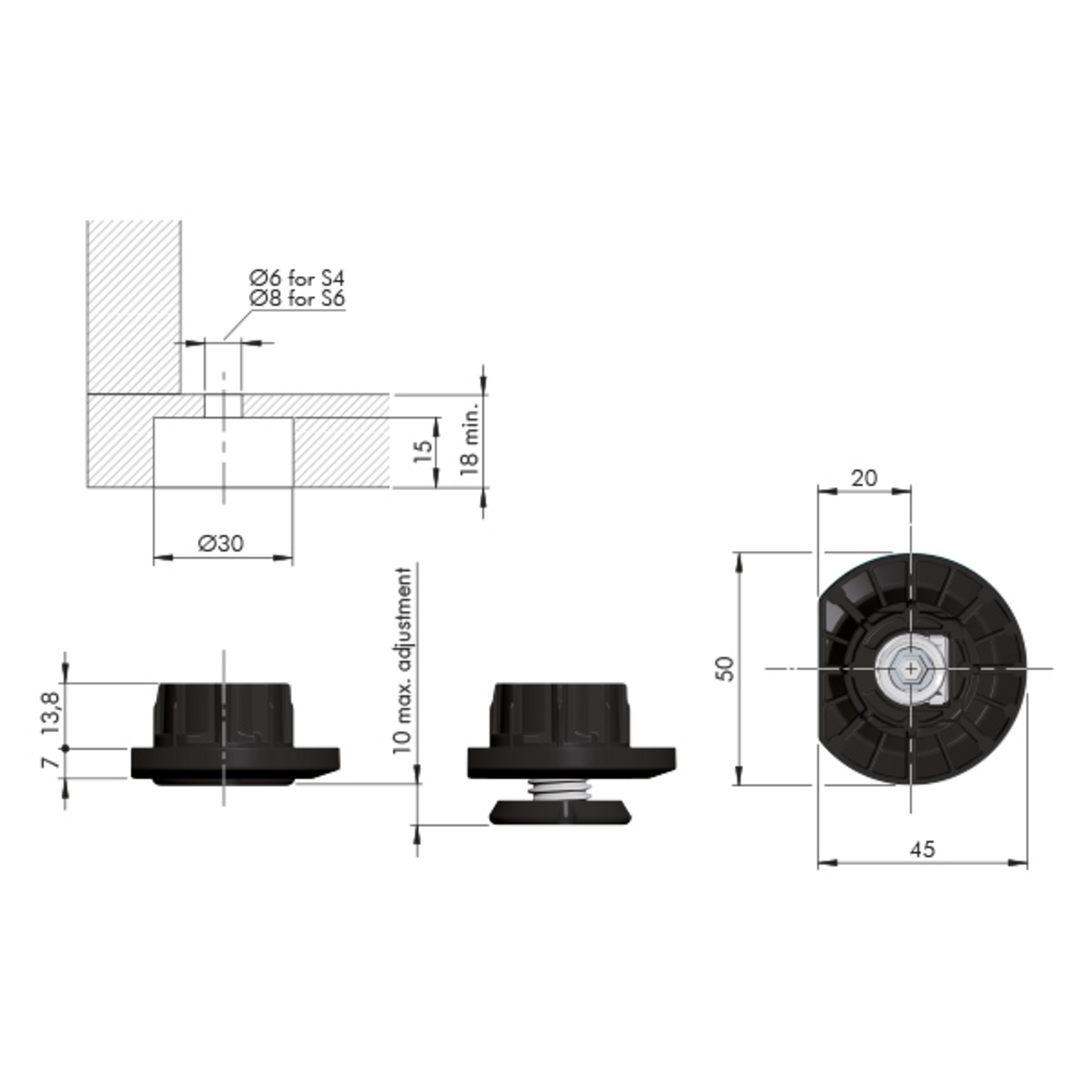 Integrato tech a compensateur pour soccles h.12mm 