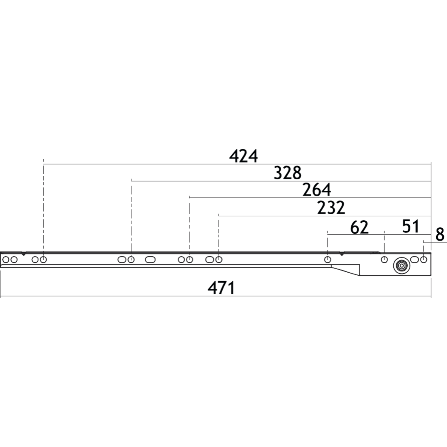 Tf-line coulisse pour panier l.494mm anthracite 