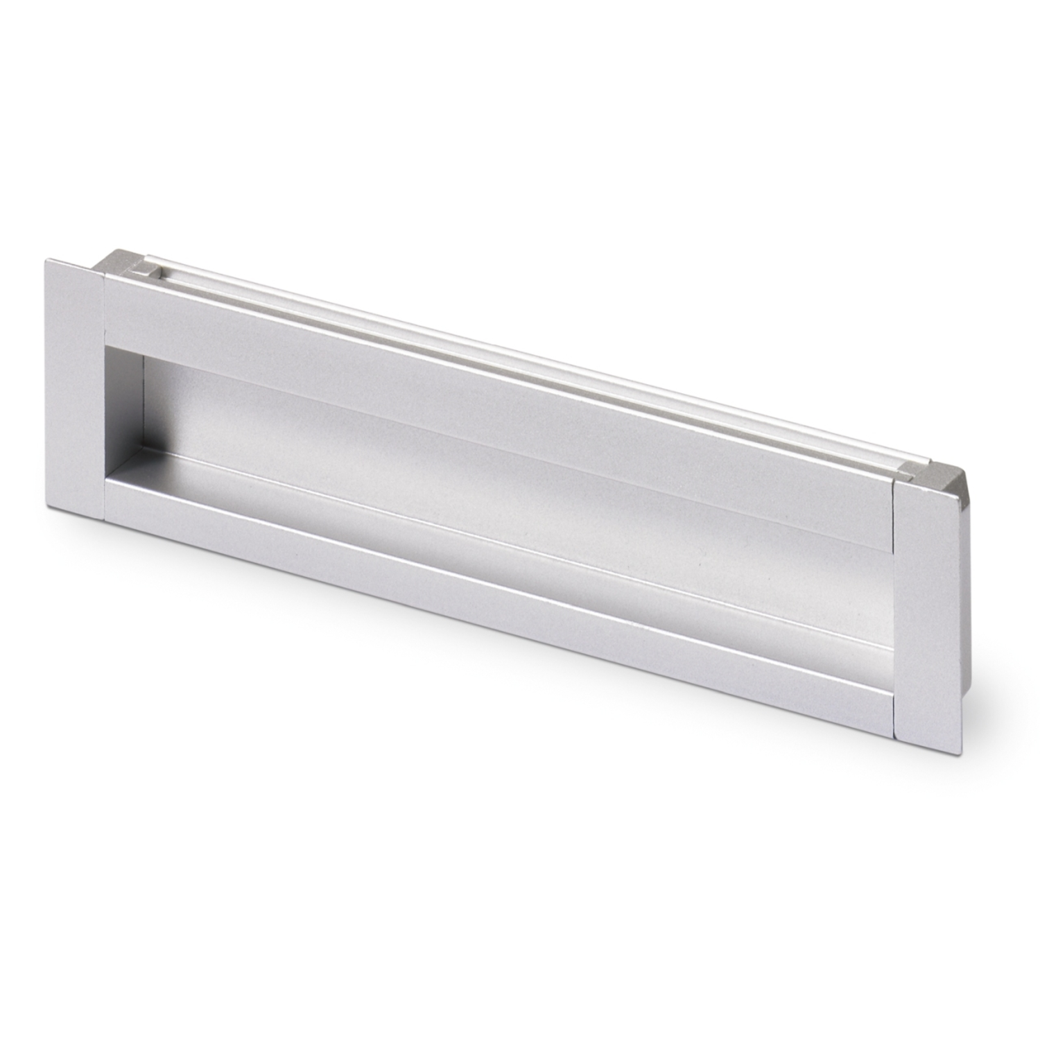 Poignée d'insertion Nidum, entraxe de perçages 128, L 143 mm, B 35 mm, aspect aluminium