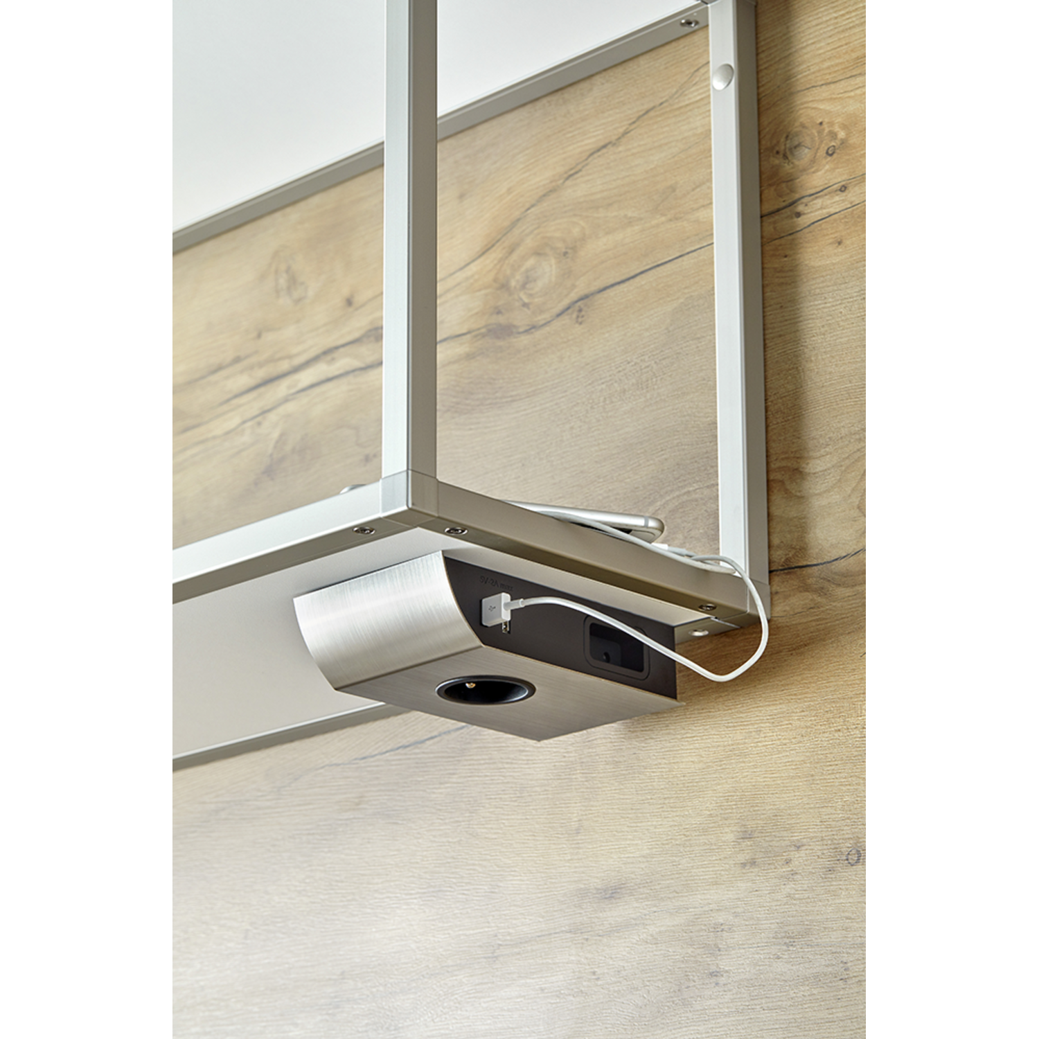 Born bloc prises inox b-f 1x16a - 2x6a - 2usb 2a  