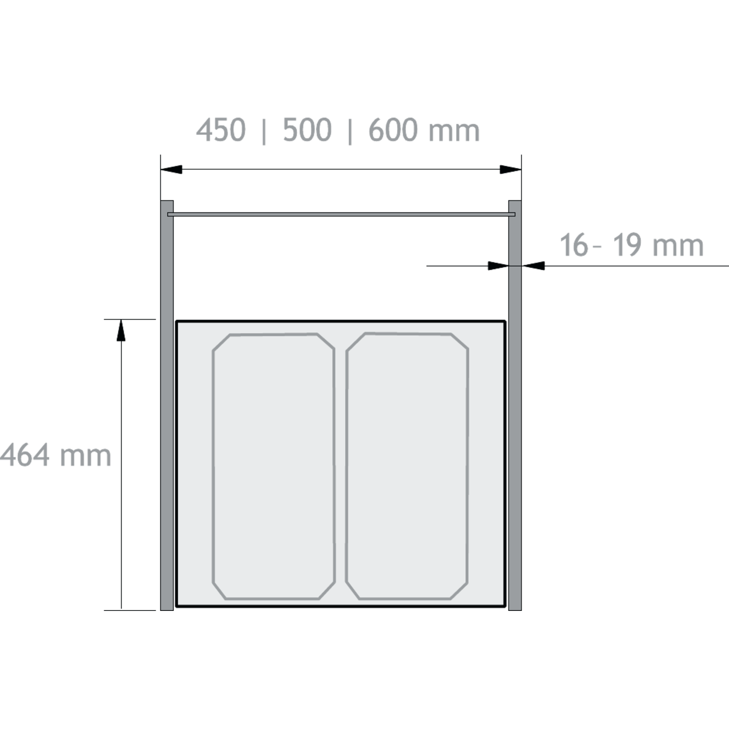Poubelle VS Oeko-Liner Maxi c60cm 53l (2x12.5+28l) 