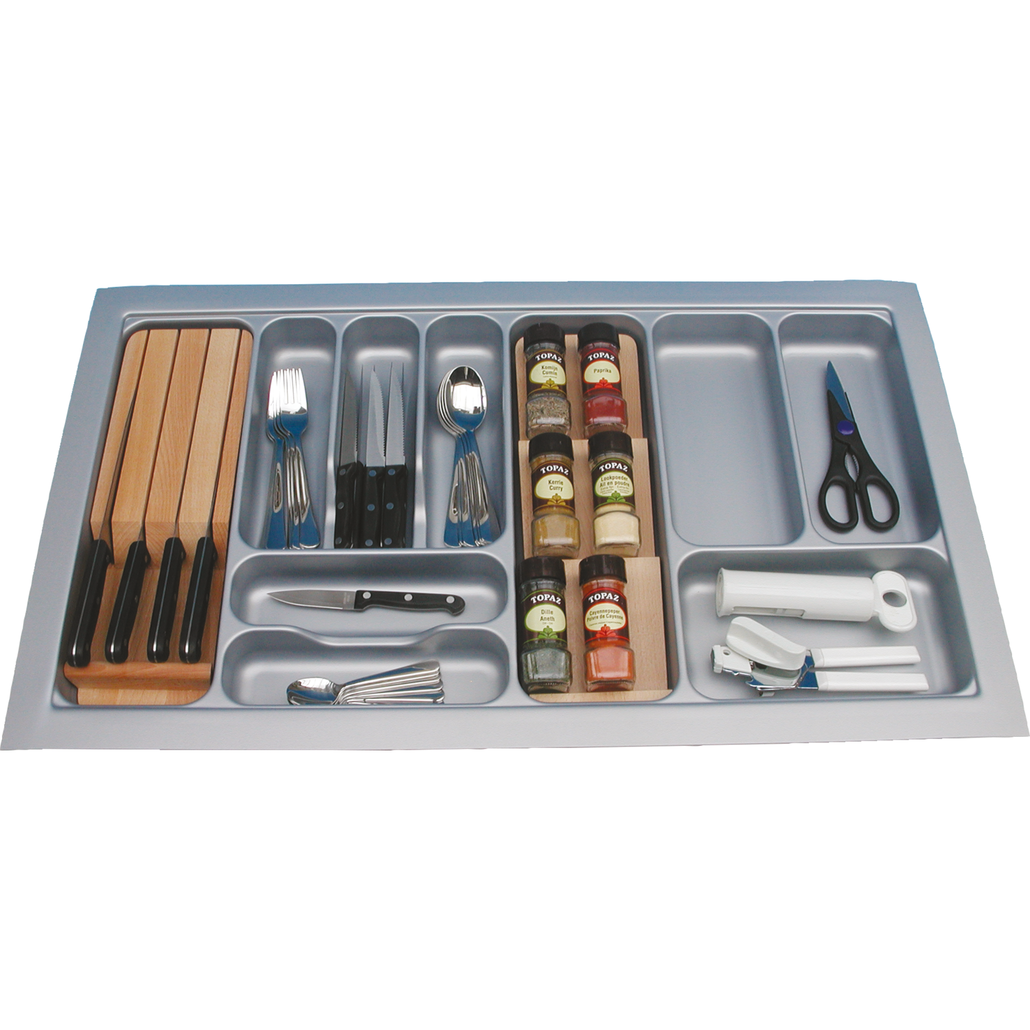 Insert tiroir c.90 cm gris alu  l801-850 p440-500 mm