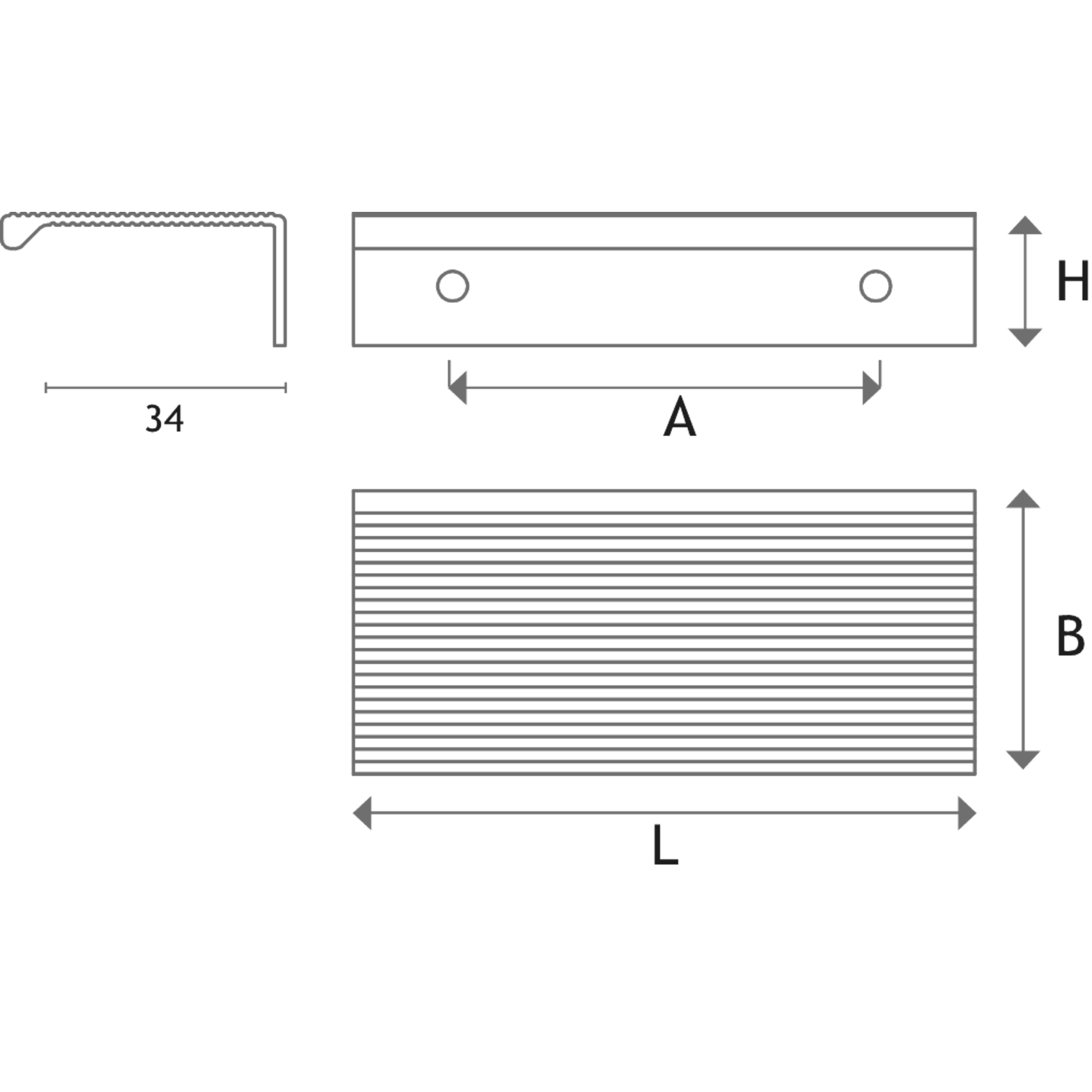 Greep square ba64 l94 zwart
