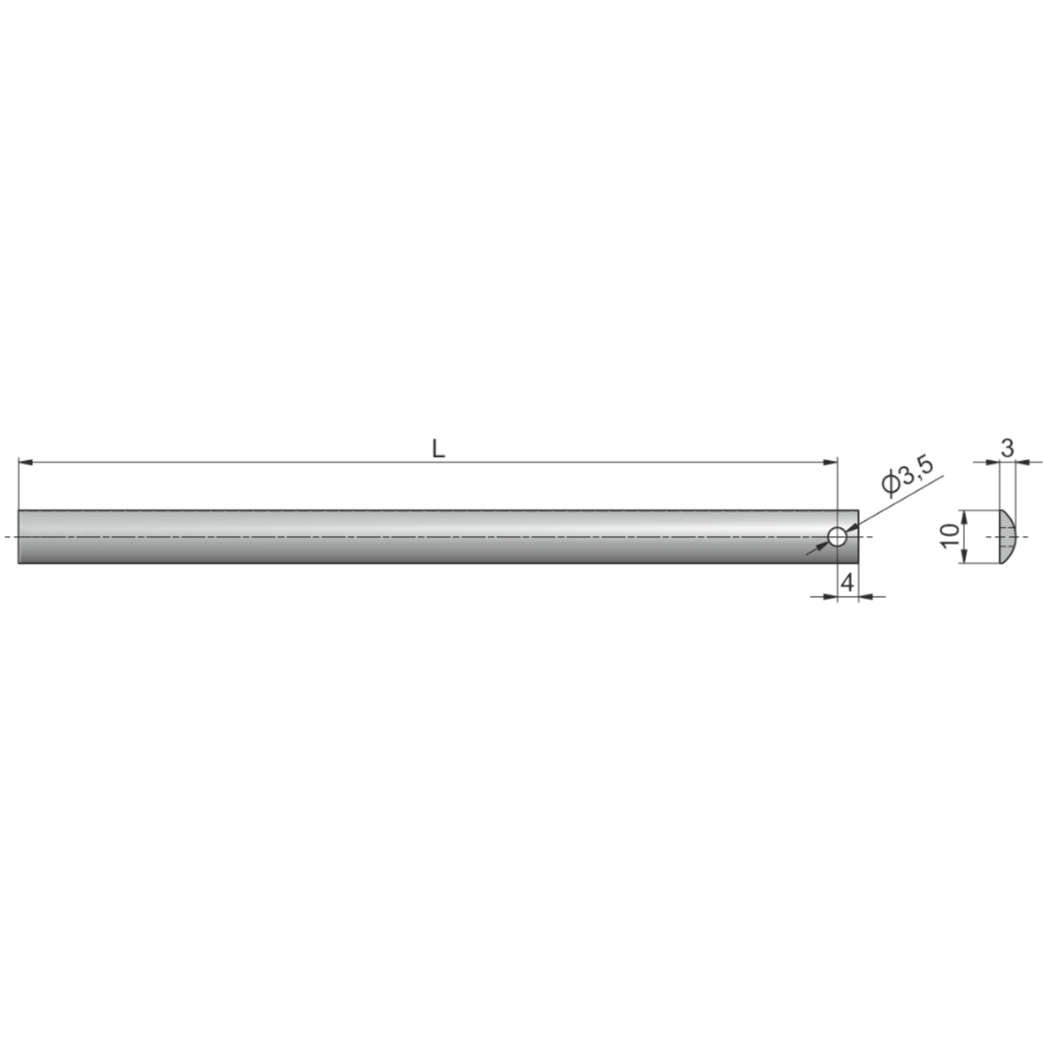 Stang 600mm voor cilinderslot 292
