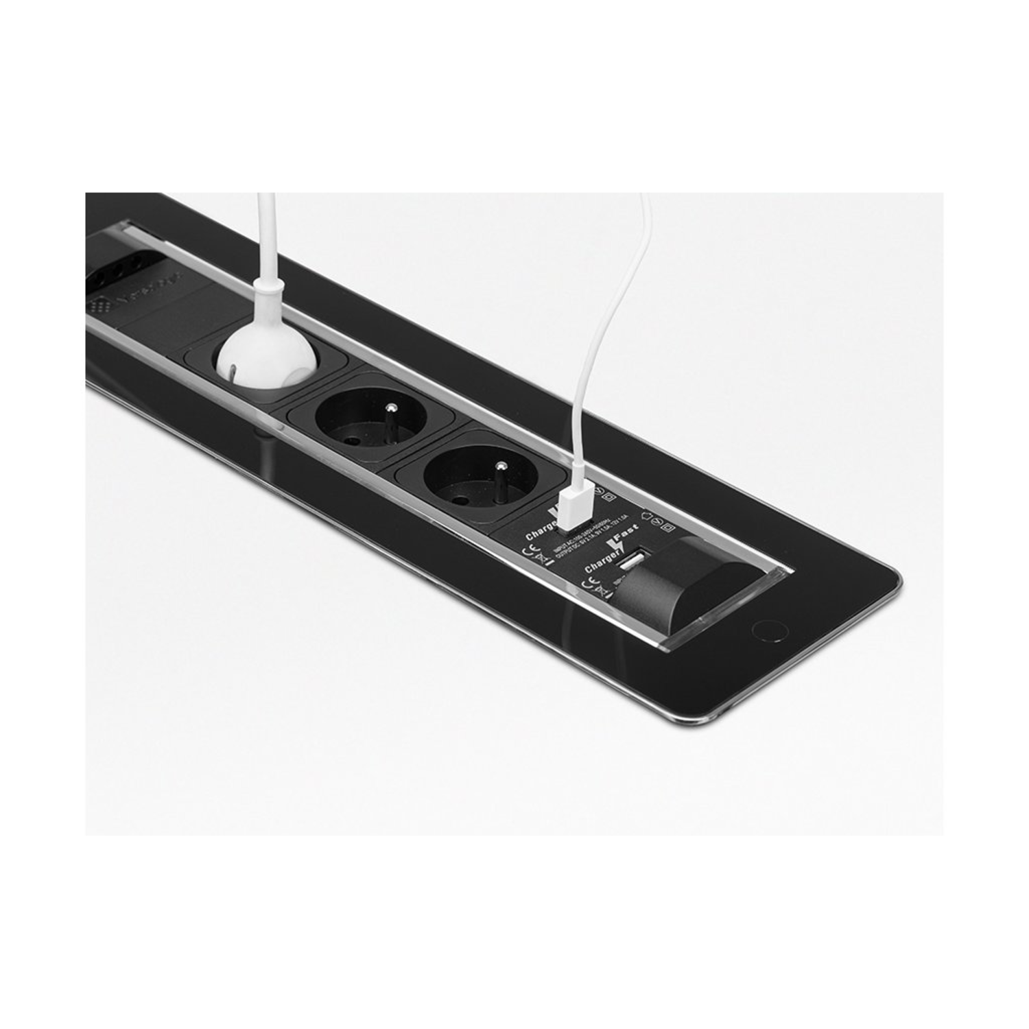 Versaturn nl-d-l zwart glas  3 st + 2 usbmet kabel met kabel 2000mm
