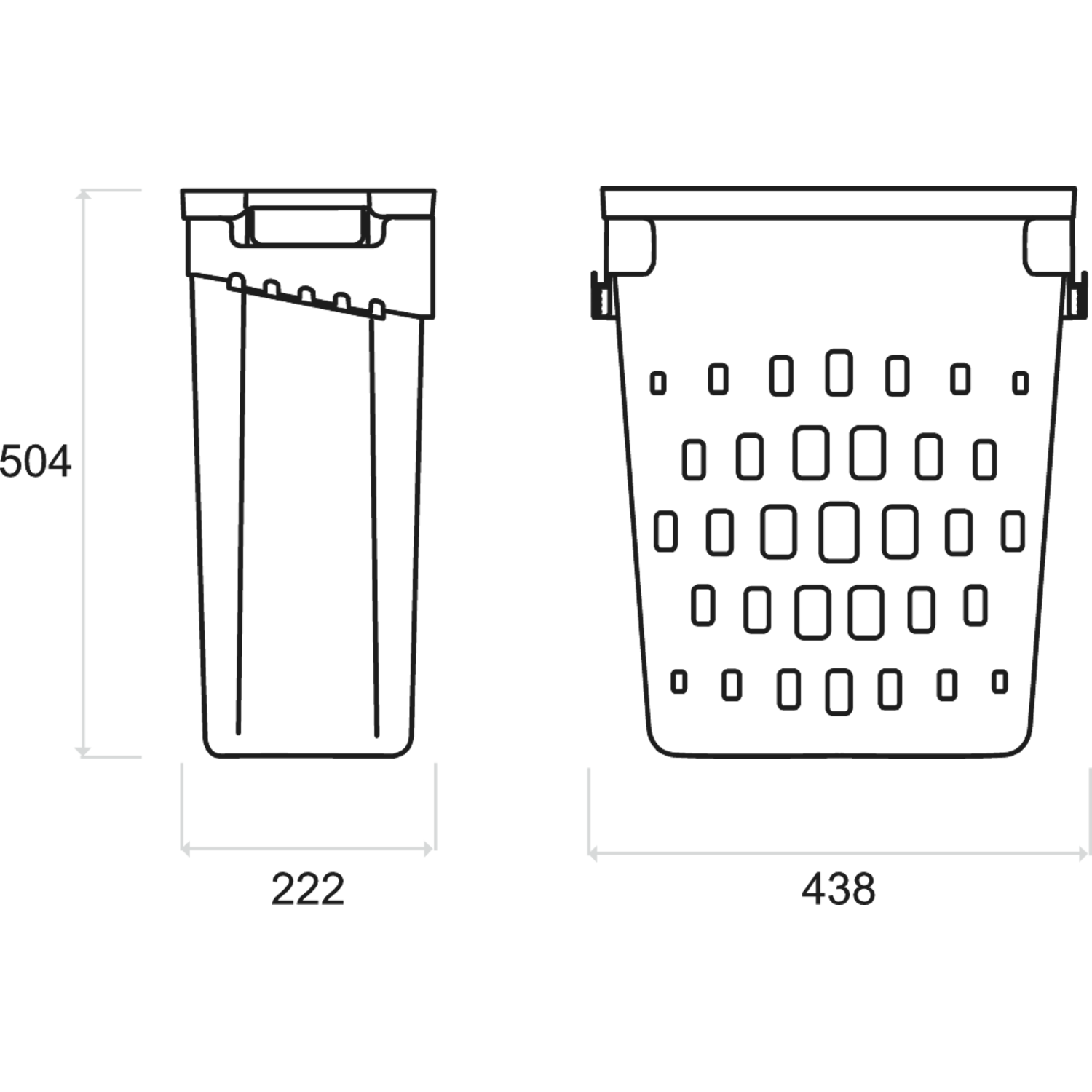 Laundry system c.500mm 40l blanc 
