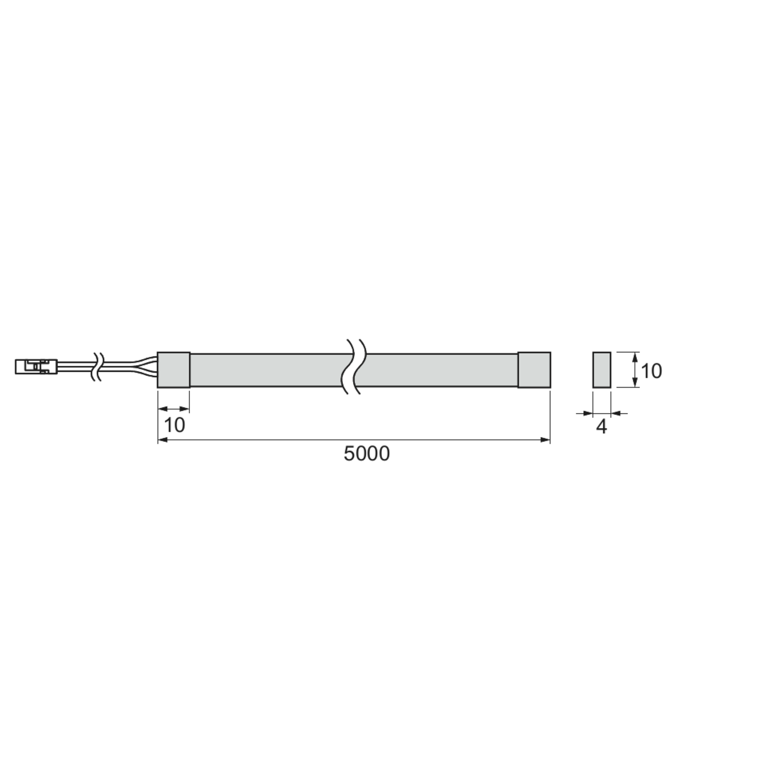 Ledstrip Octopus Mono 4x10mm 5m 4000K 24V 10W/m
