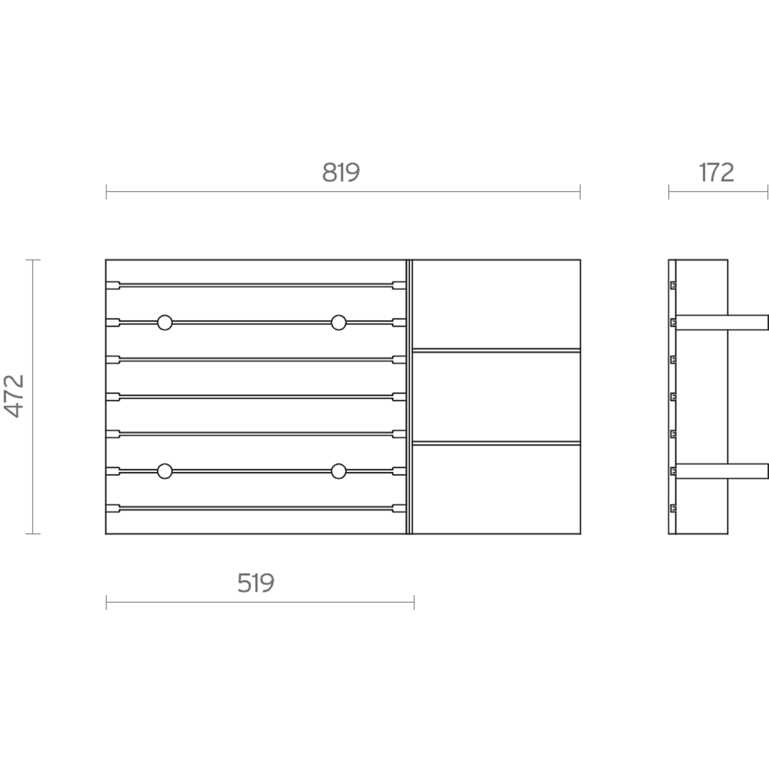 Filo frontlade bordenhouder + verdeler V4 90 zwart