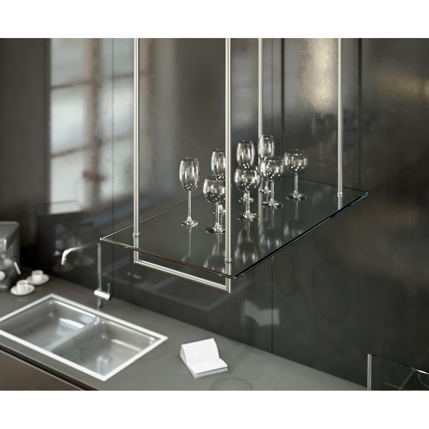 Sys de suspension "leonardo" inox d:20mm l:1000mm 